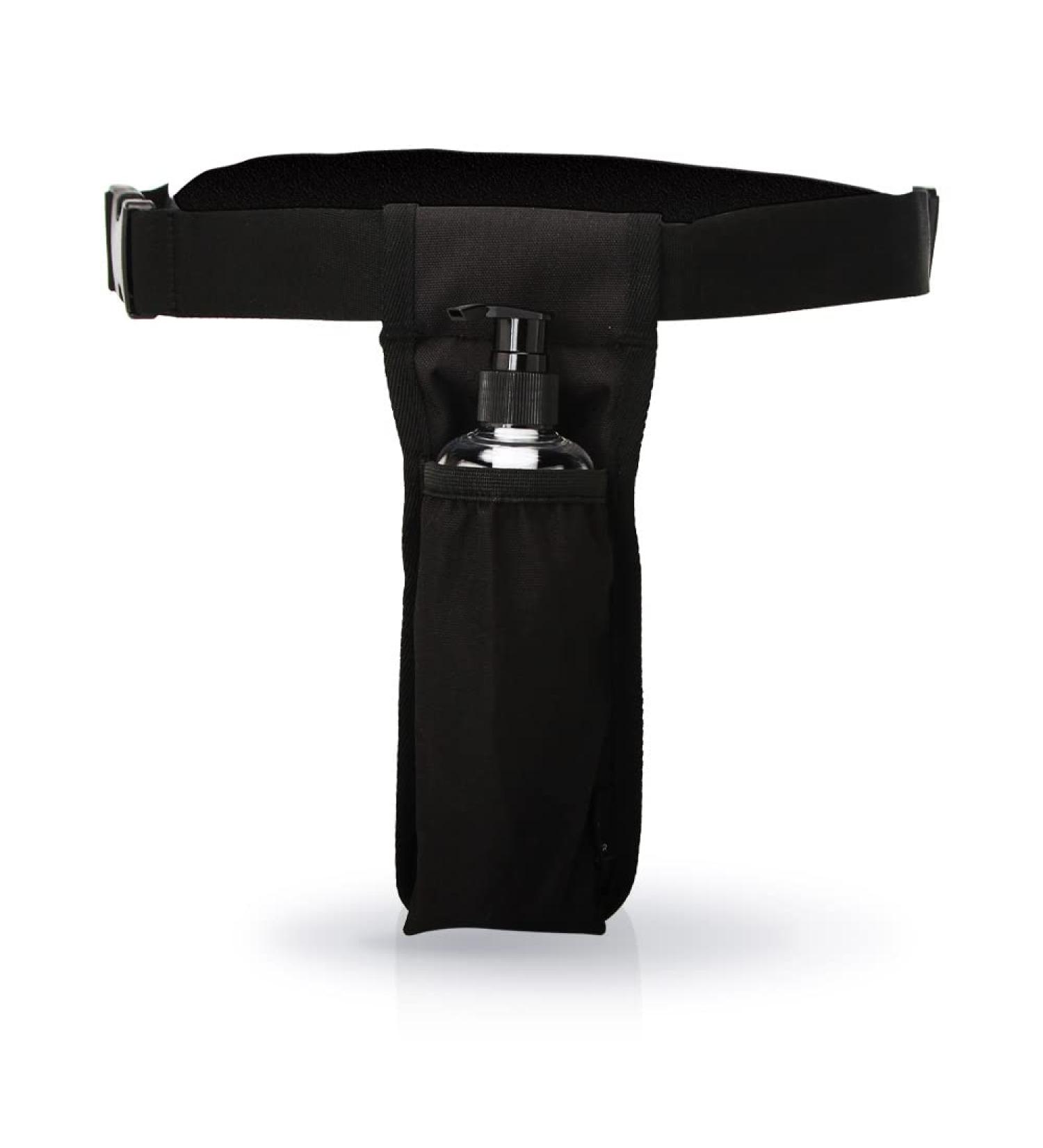 Professional Adjustable Massage Oil Bottle Holder - Practical Lotion Holster for Therapists (Black - Buy Online on GoSupps.com