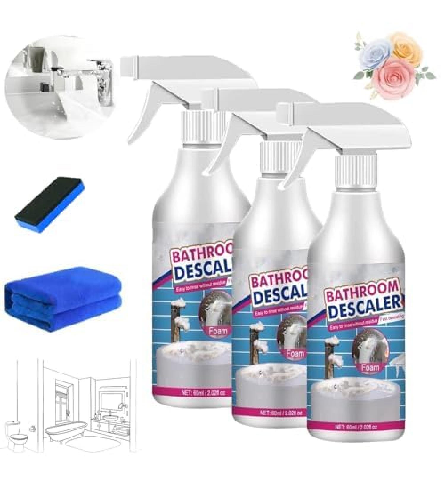 Acssart Bathroom Descaler Cleaner Bathroom Descaler Stubborn Stains Cleaner Acssart Foam Cleaner Bathroom Bathroom Descaler Foam Cleaner Multipurpose Bathroom Foam Cleaner (3pcs) - Buy Online on GoSupps.com