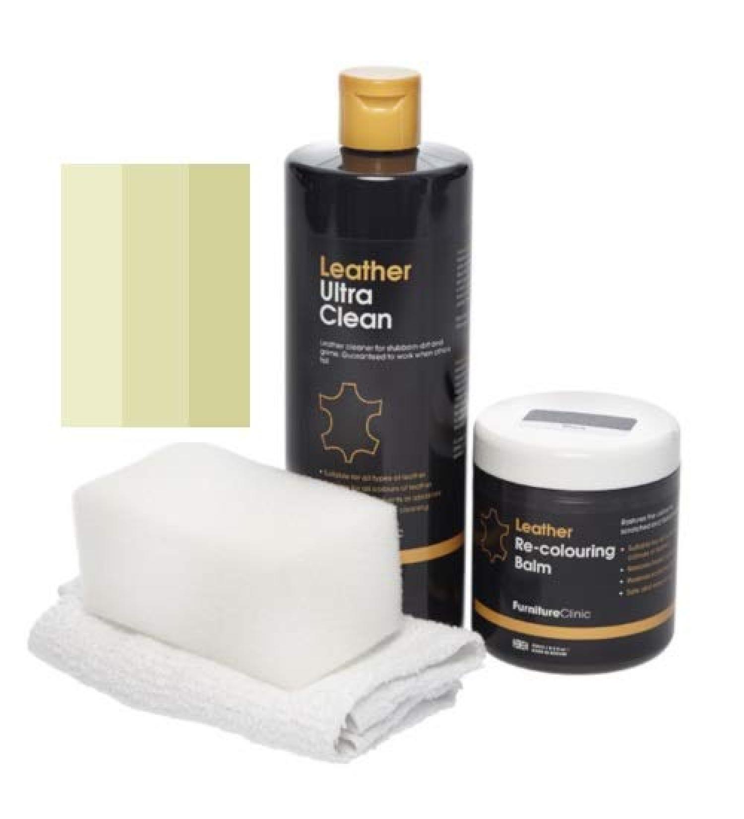 Furniture Clinic Easy Leather Restoration Set | Leather Cleaner & Color Refreshment Balm for Cars Sofas Clothing & More (Ivory) - Buy Online on GoSupps.com
