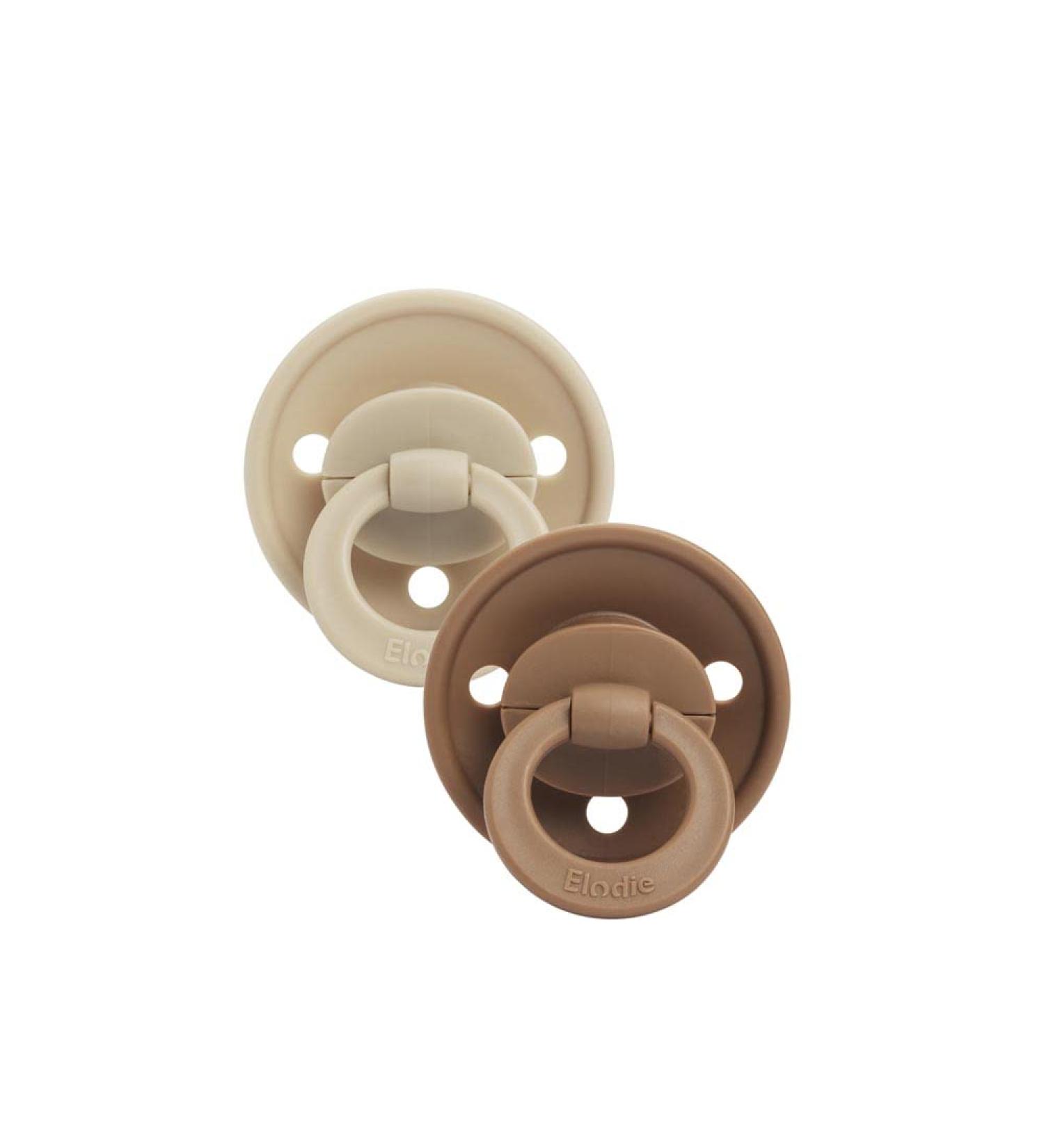 Elodie Details Silicone Pacifier 2-Pack - BPA-Free for Babies 3+ Months | Pure Khaki - Buy Online on GoSupps.com