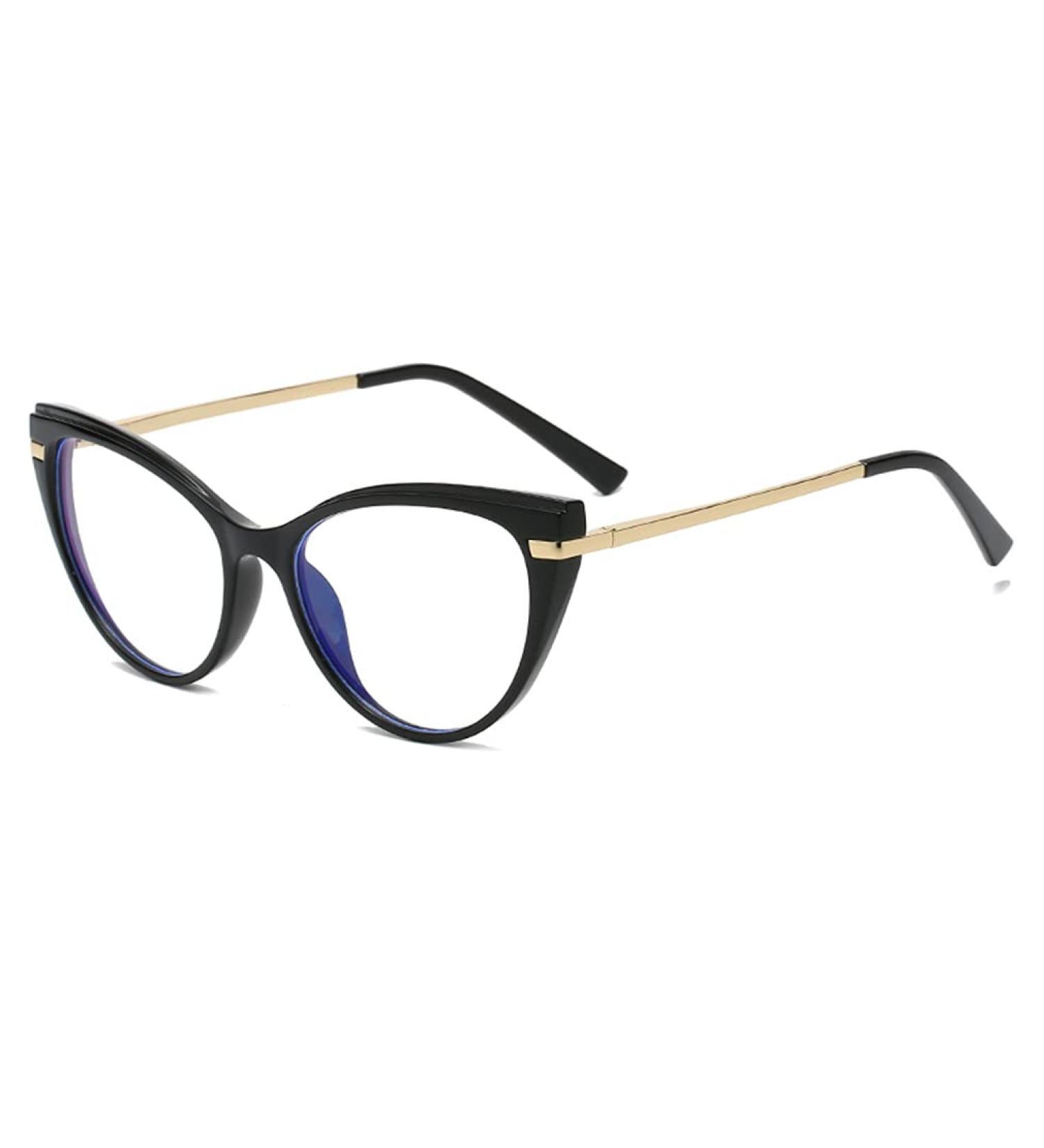 LJczka Cat Eyes Blue Light Blocking Glasses for Women - Retro Style Ideal for PC TV & Mobile Use - Black Frame - Buy Online on GoSupps.com