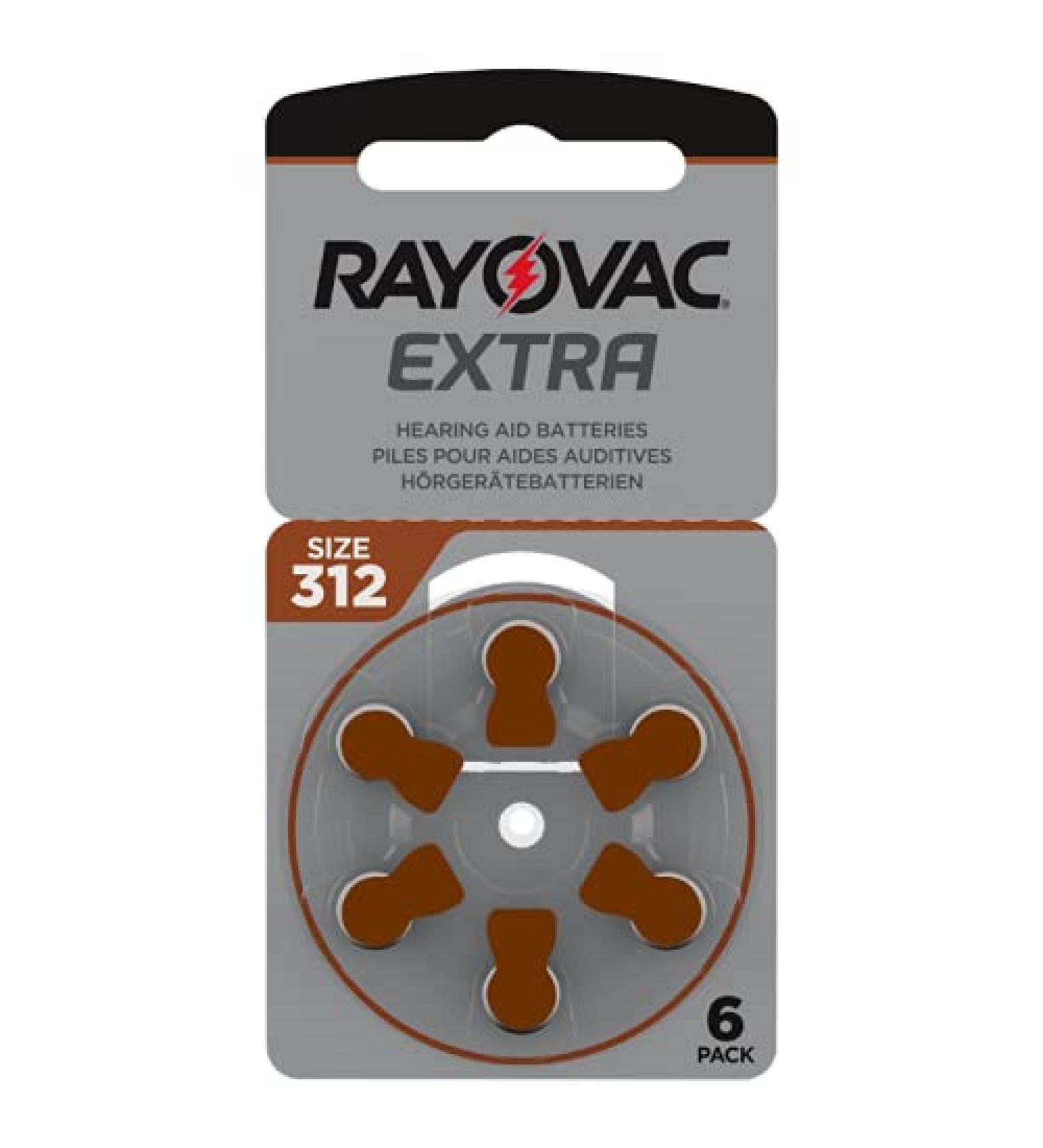 Rayovac Extra 120 Advanced Nr 312 H rger tebatterie Zinc Air (P312 PR41 ZL3) 120x Typ 312 braun