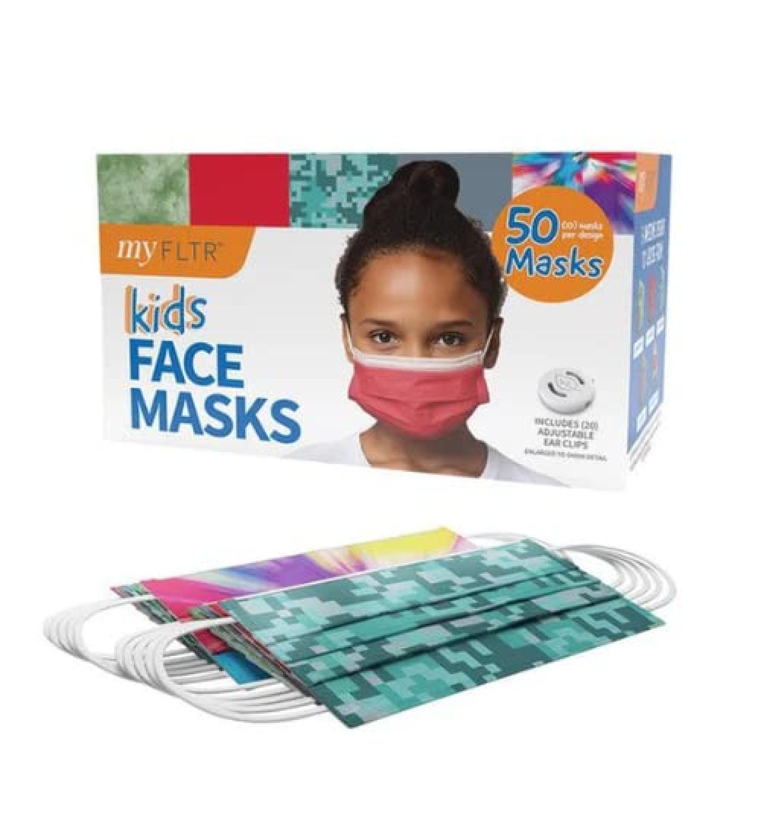 FLTR Kids Face Masks - 50 Pack | Safe & Comfortable General Use | International Shipping Available - Buy Online on GoSupps.com