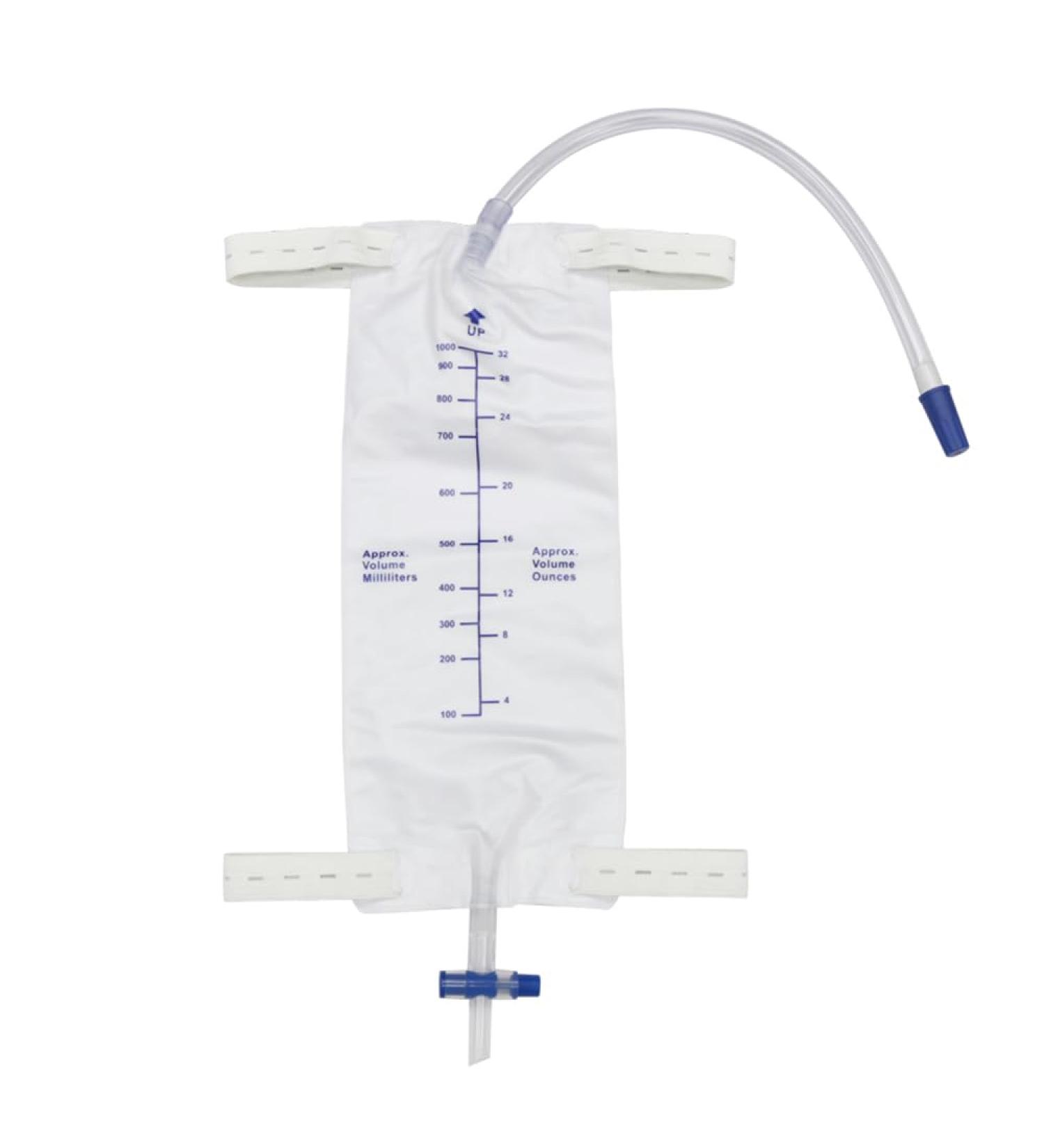 Urinary Drainage Bag with Anti-Reflux Chamber 1000ml Leg Bag Urinary Bag for Home and Hospitals Health Aids (1Pc) - Buy Online on GoSupps.com