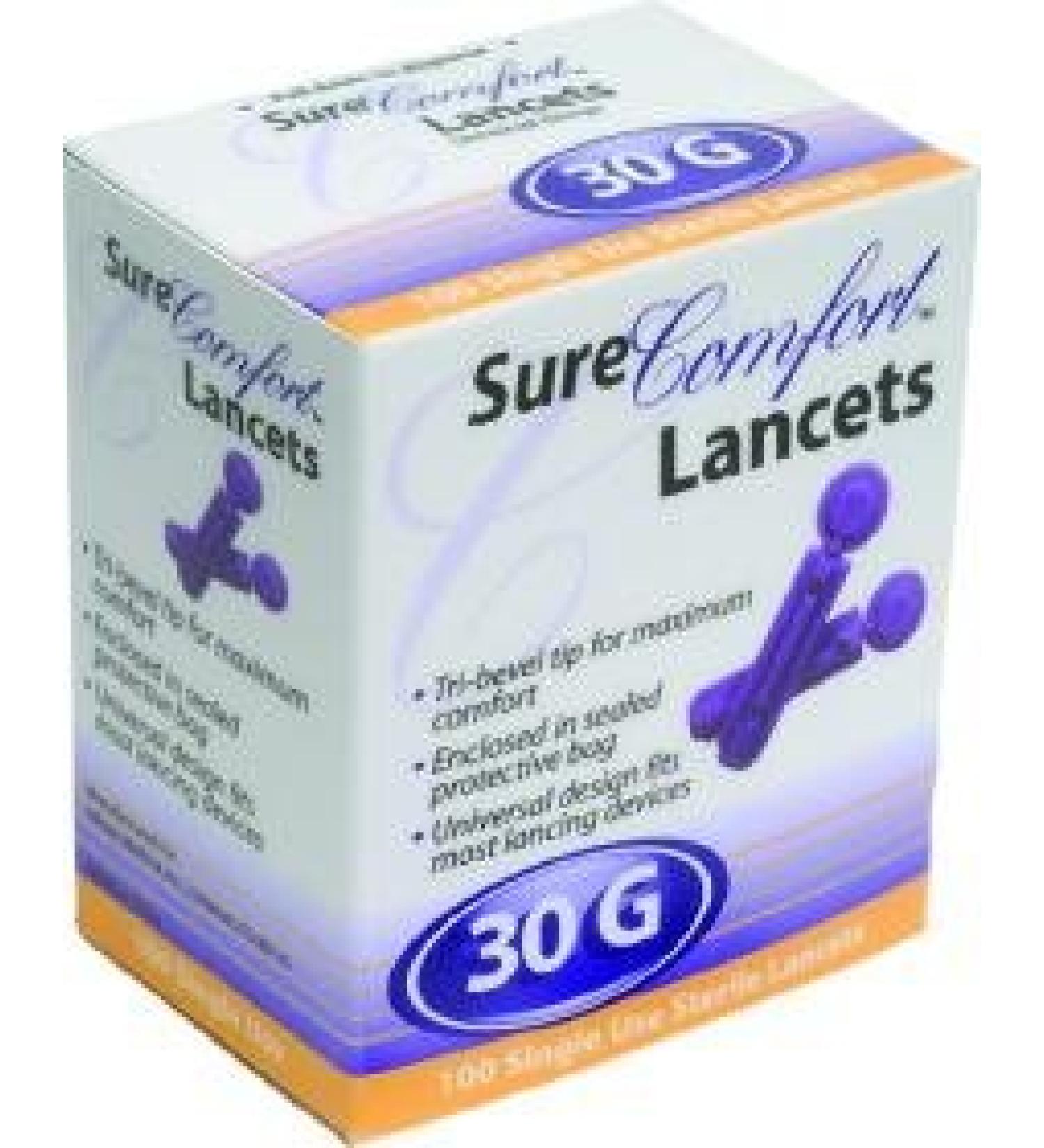 Sure Comfort Lancets 30 Gauge - 100 ct Pack of 2