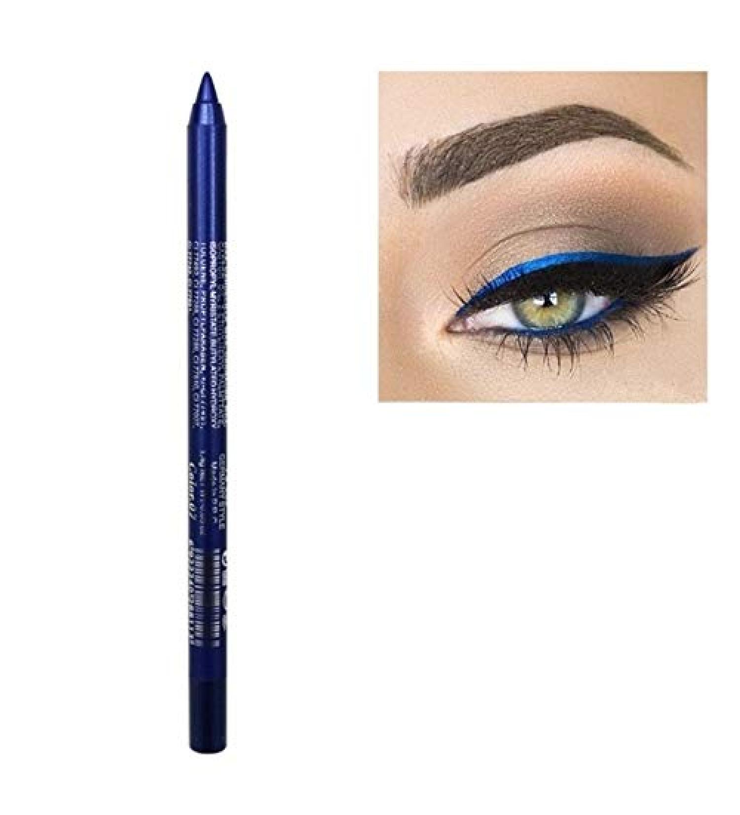 Multi Color Metallic Eyeliner | Long Lasting Waterproof Eye Makeup Pen - Dark Blue - Buy Online on GoSupps.com