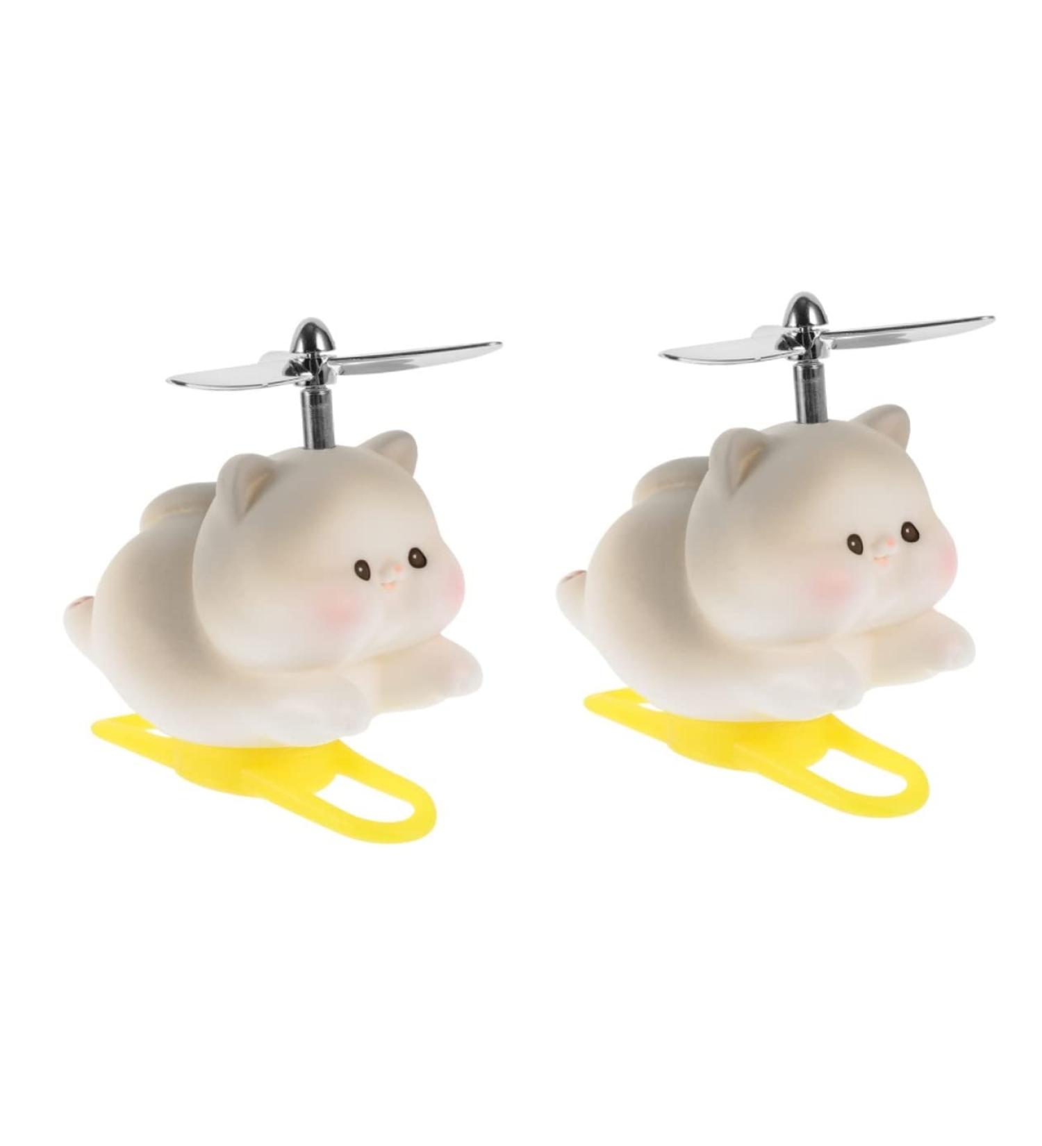 Abaodam Car Accessories - 2pcs Gray Vinyl Doll Ornaments & Windmill Bicycle Decor | 7.5x7.5CM - Buy Online on GoSupps.com