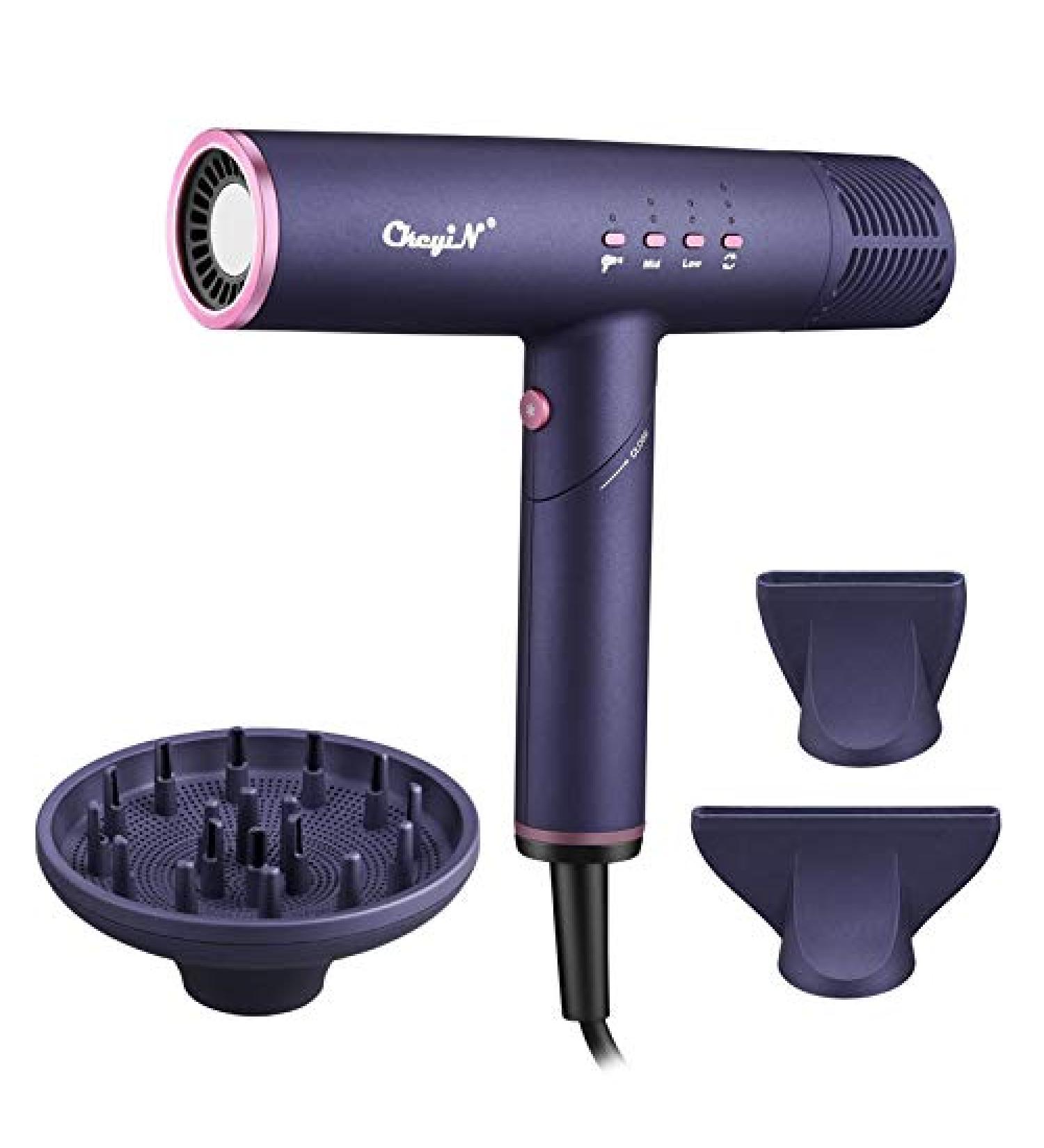 Ckeyin Foldable Professional Hair Dryer 1300W Powerful Negative Ion Far Infrared Fast Drying Air Blow Hair Dryer with Memory 45 - Buy Online on GoSupps.com