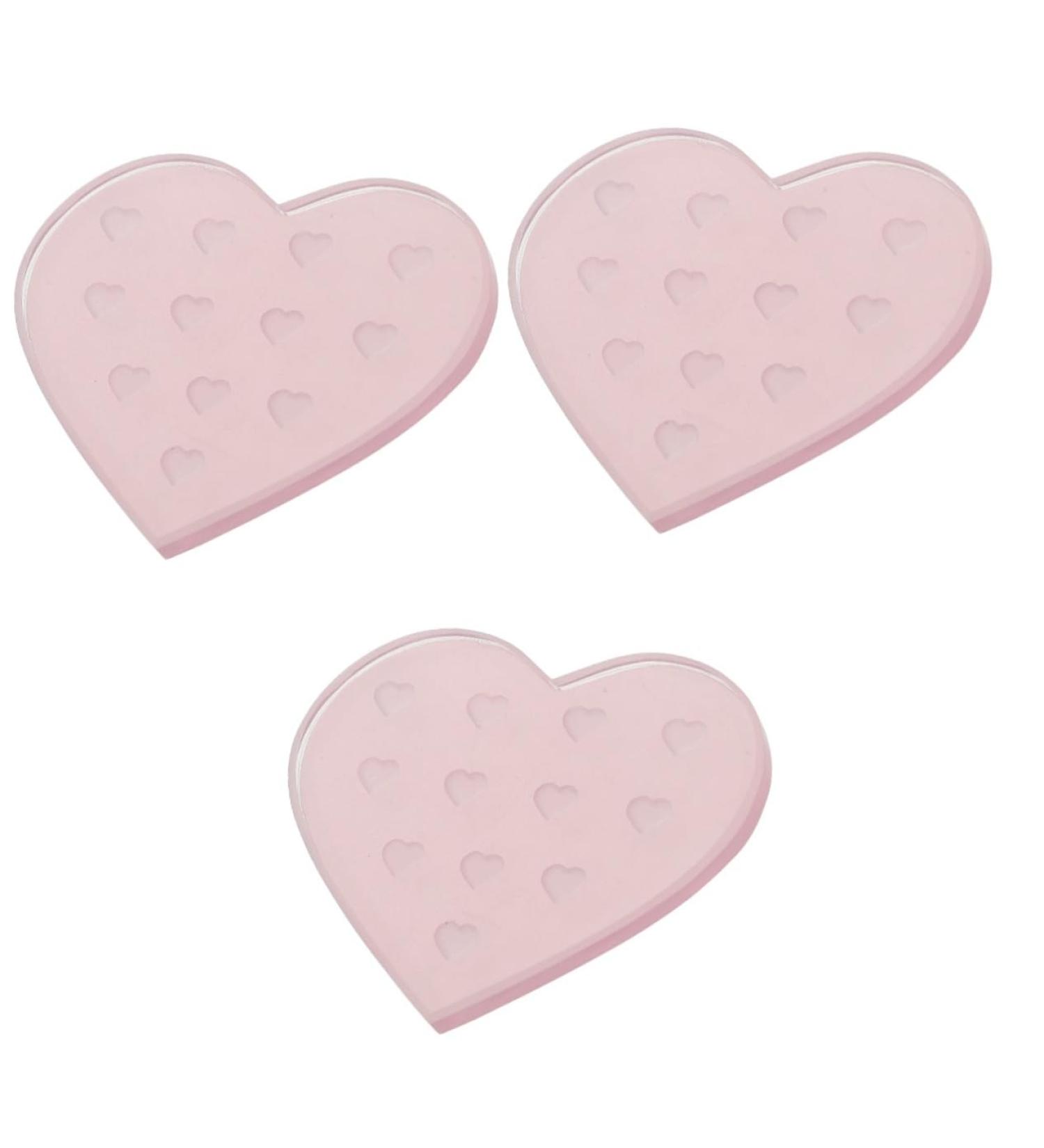 FRCOLOR Eyelash Adhesive Station - 3pcs Lash Glue Holder & Storage Pallet for Extensions - Pink Heart Tray - Buy Online on GoSupps.com