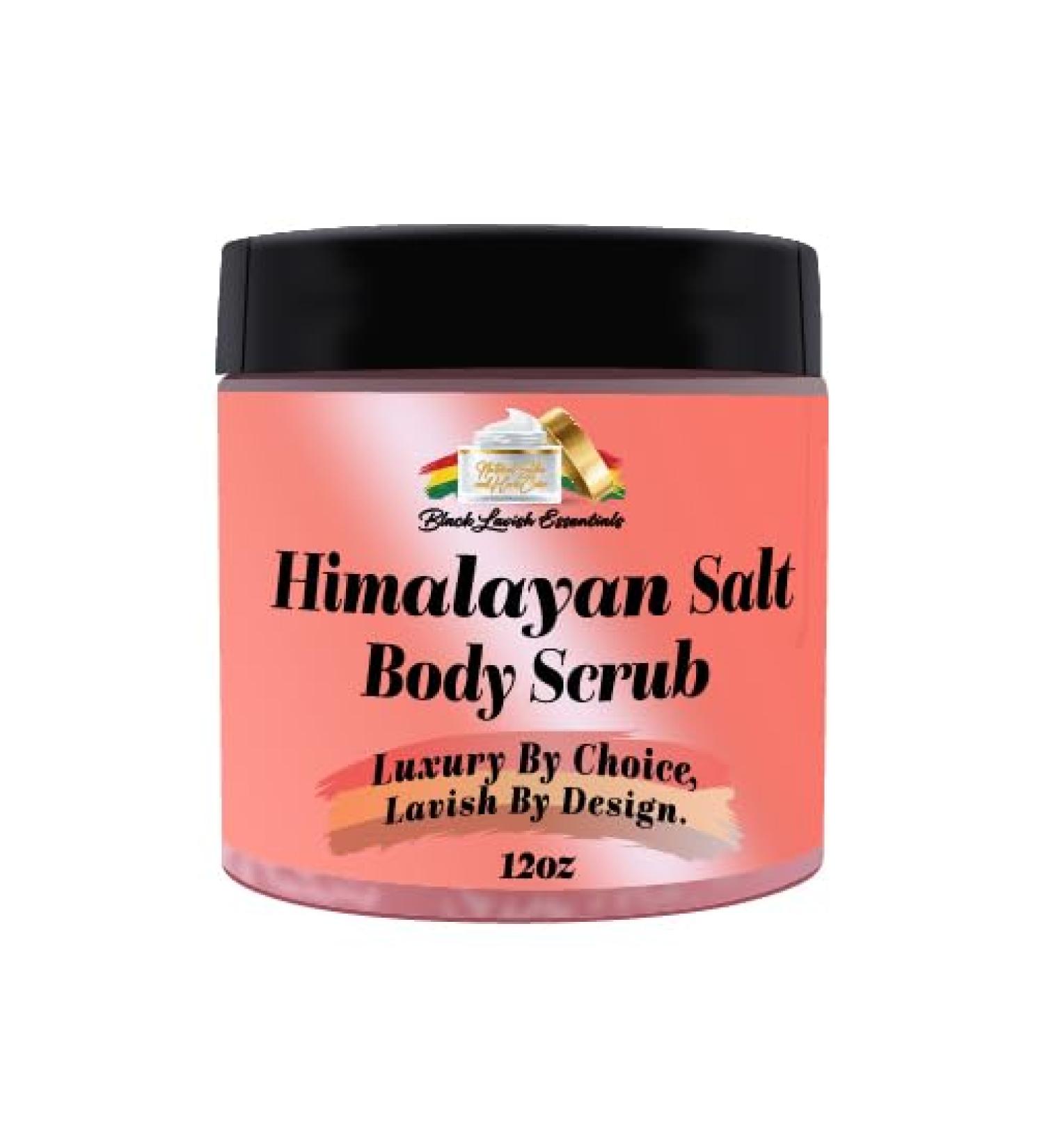 Black Lavish Essentials Himalayan Salt Exfoliating Body Scrub for Women for Men, Moisturizing Aloe Vera Formula for Rejuvenated Skin, Perfectly Blended for Exfoliation and Rejuvenation, 12 oz - Buy Online on GoSupps.com