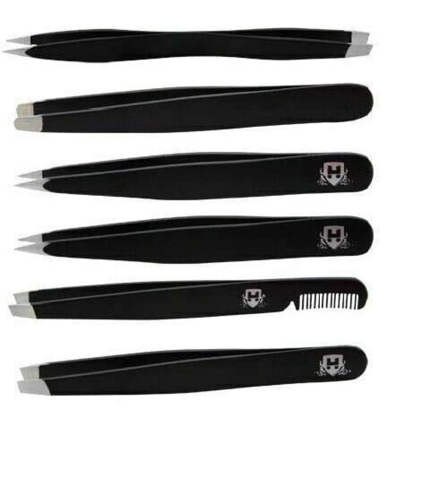 Haryali London Eyebrow Tweezers Set | Stainless Steel Beveled Design for Hair Removal Ingrown Hair & Eyelash Extensions - Perfect for Women - Buy Online on GoSupps.com