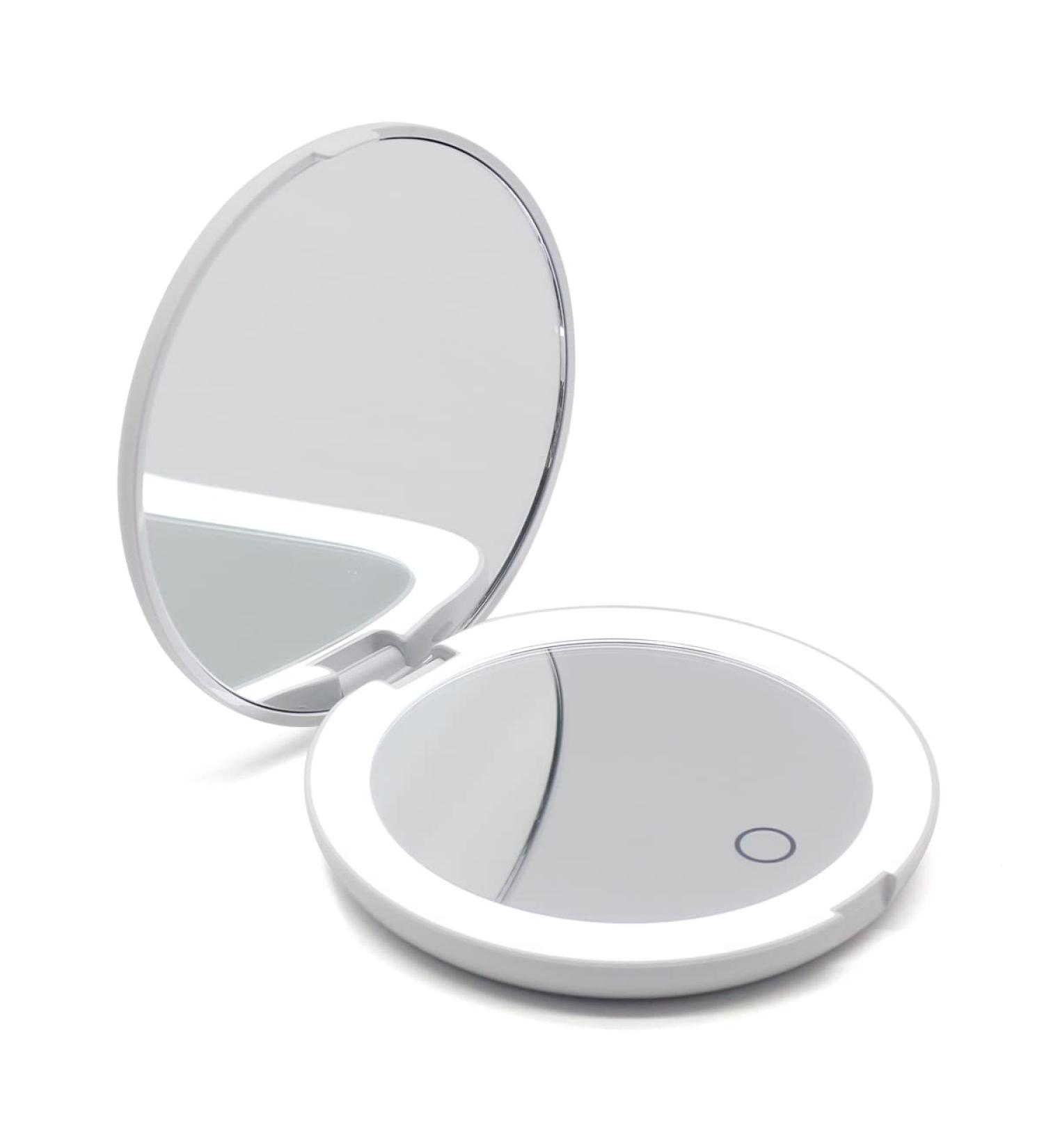 ACHORO Travel Makeup Mirror - 5X Magnifier, LED Lighted, Dimmable & Rechargeable Beauty Mirror - Buy Online on GoSupps.com