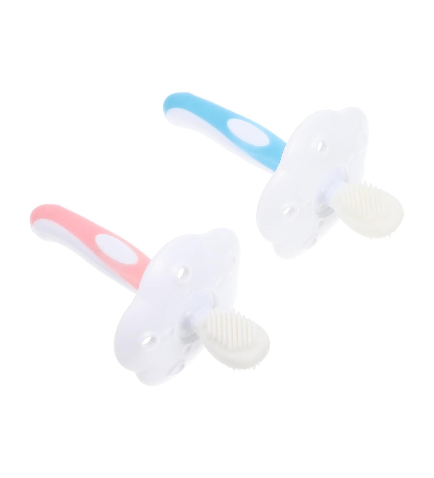 Minkissy Silicone Toothbrush Cleaning Brush Set - 2 Sets of Child-Friendly Cleaning Accessories in Pink - Effective Toy Cleaner & Tooth Care Tool - Buy Online on GoSupps.com