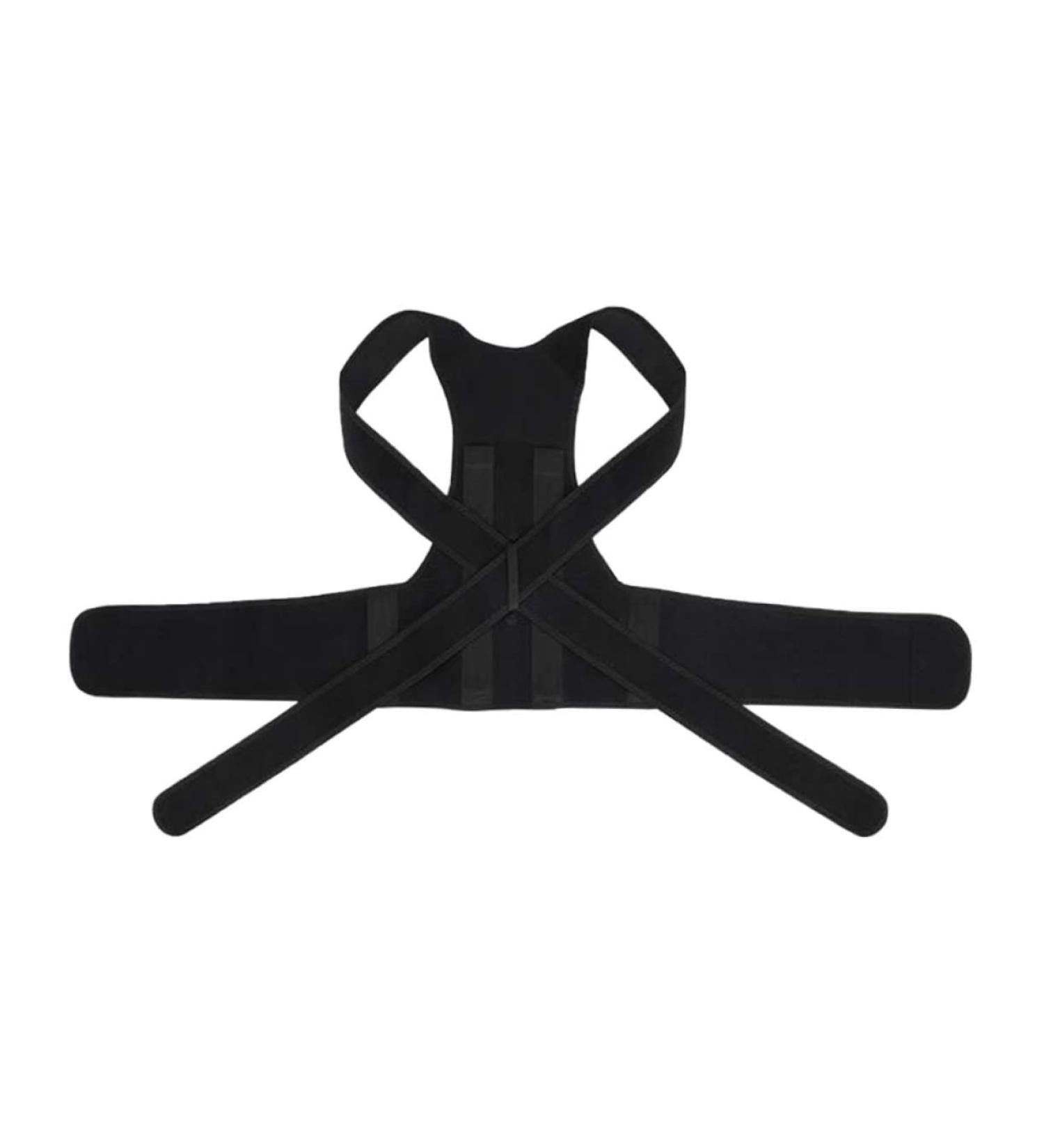 Beavorty Hunchback Belt Support & Posture Straightener for Heating Pad - Upper Back Support Bracket for Men - Black Fabric - Buy Online on GoSupps.com
