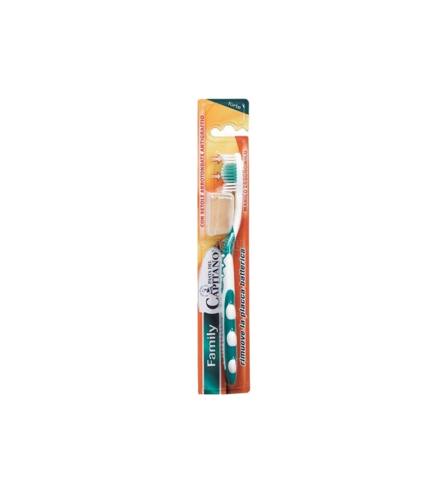 Pasta del Capitano family toothbrush with hard bristles also reaches difficult areas removes plaque without damage to the tooth enamel 1 piece (1 Pack)