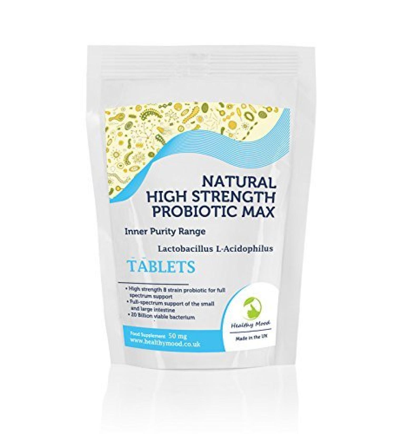 Prediotic Max High-Strength Health Supplement - 20 Billion Lactobacillus L-Acidophilus | 60 Tablets for Healthy Mood | International Shipping Available - Buy Online on GoSupps.com