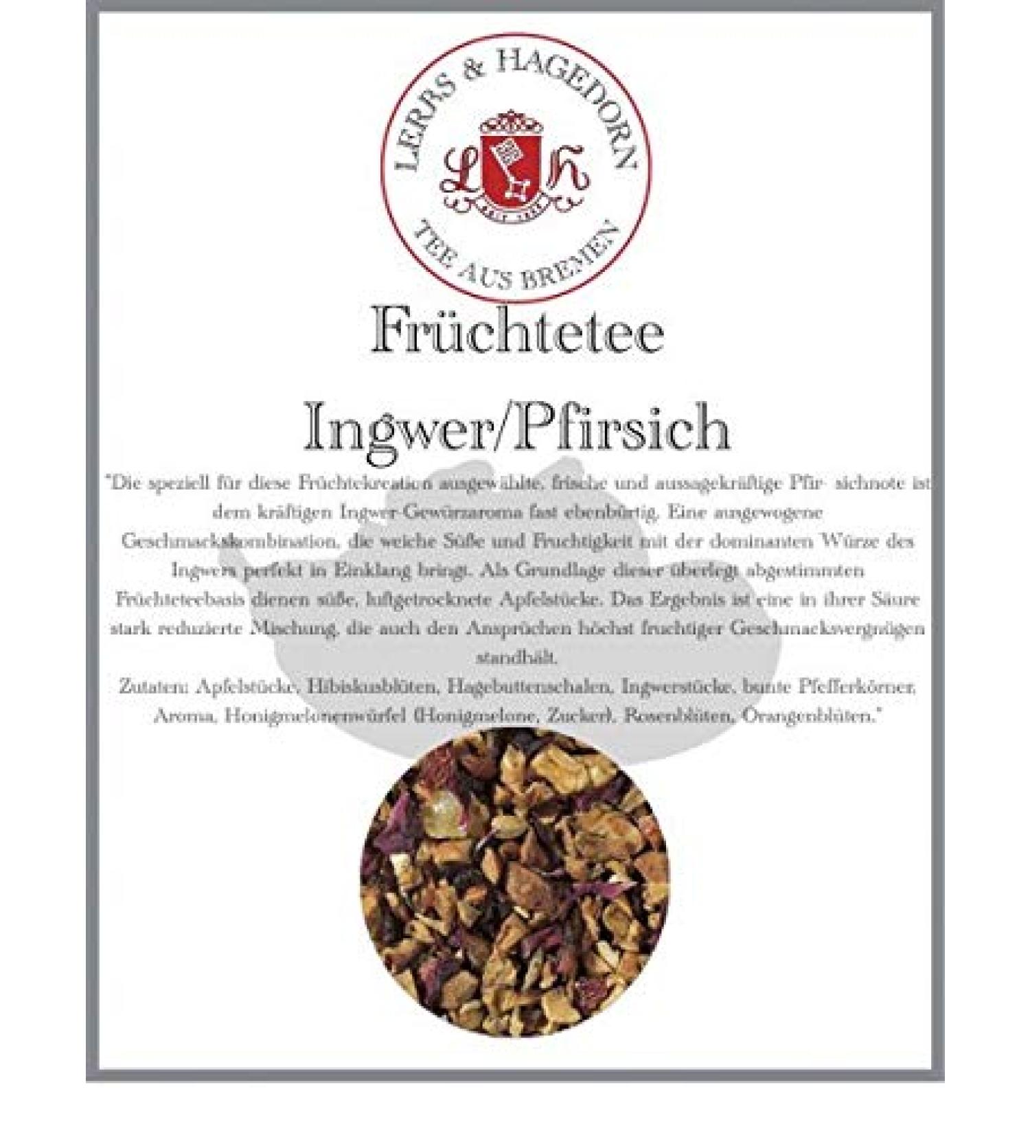  Lerbs & Hagedorn Lerbs & Hagedorn Ginger/peach fruit tea | High fruity taste experience 1 kg (approx. 81 l) with apple rosehips pepper - Buy Online on GoSupps.com