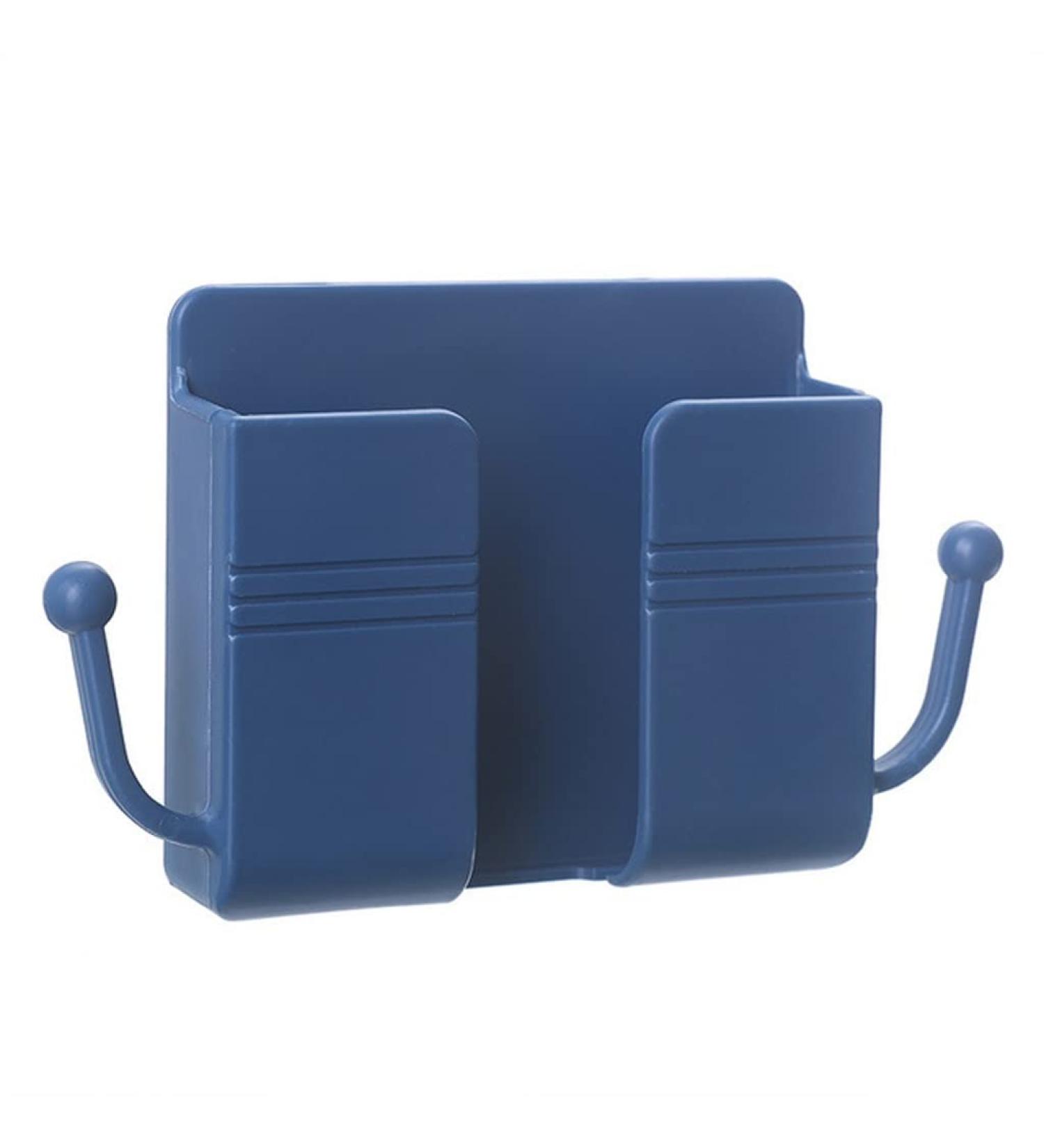 Wall-Mounted Mobile Phone Rack Remote Control Storage Box Charger Hook Line Charging Base Bracket (Blue 1) - Buy Online on GoSupps.com
