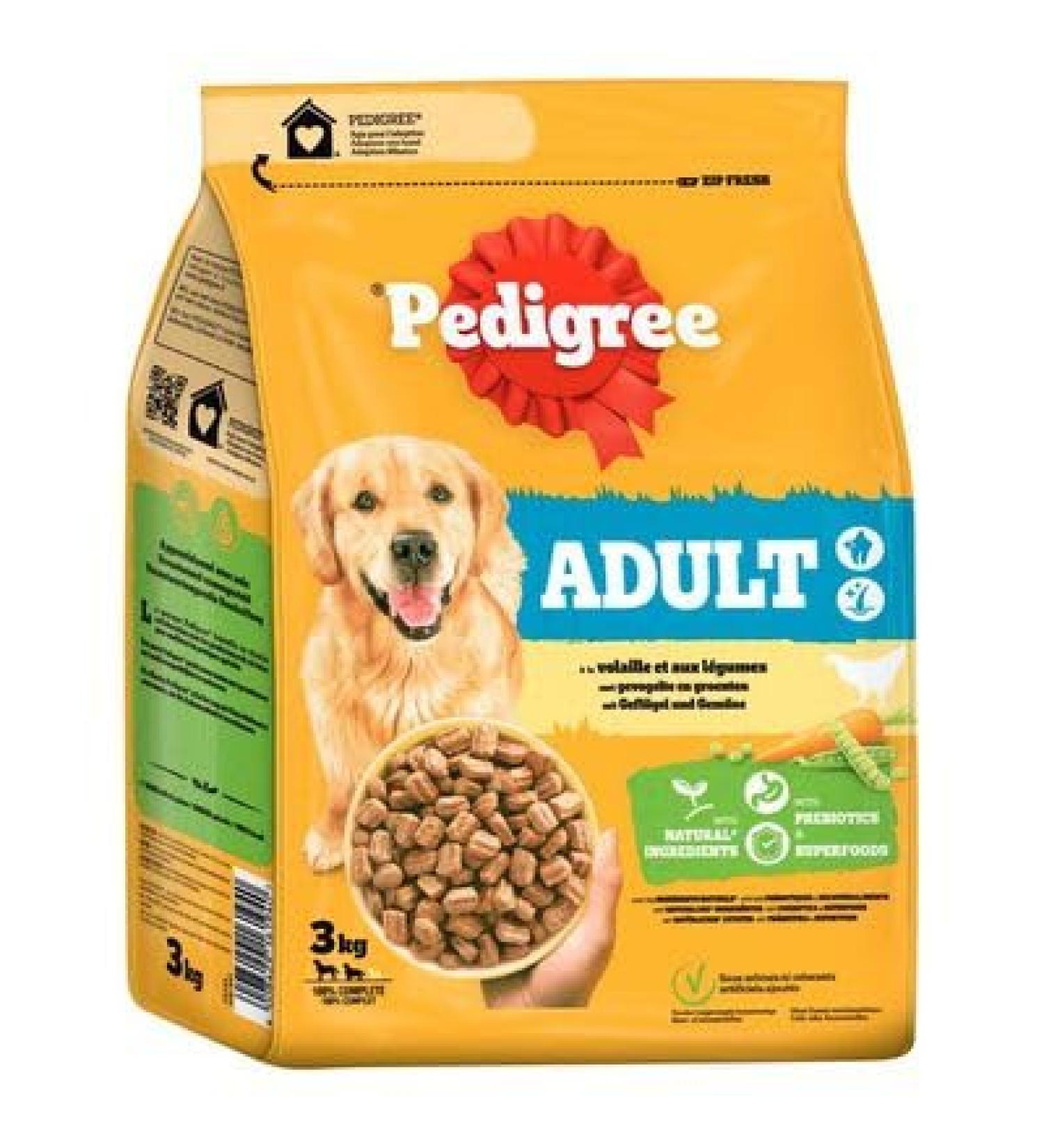 PEDIGREE Adult Poultry and Vegetable Croquettes for Adult Dogs sup10kg 3kg - Buy Online on GoSupps.com
