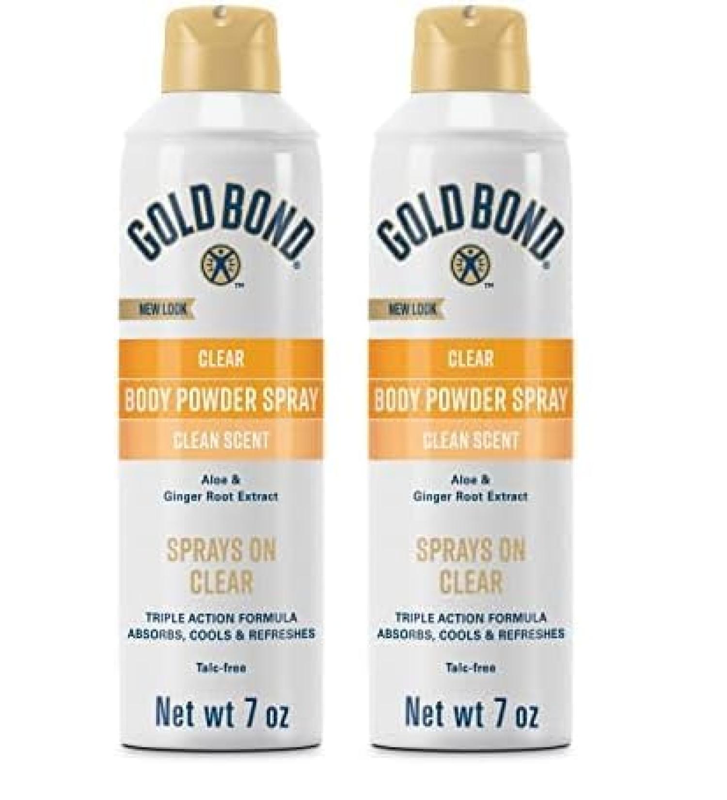 Gold Bond No Mess Clear Invisible Body Powder Spray 7 oz. Absorbs Odor-Causing Sweat (Pack of 2) 7 Ounce (Pack of 2) - Buy Online on GoSupps.com