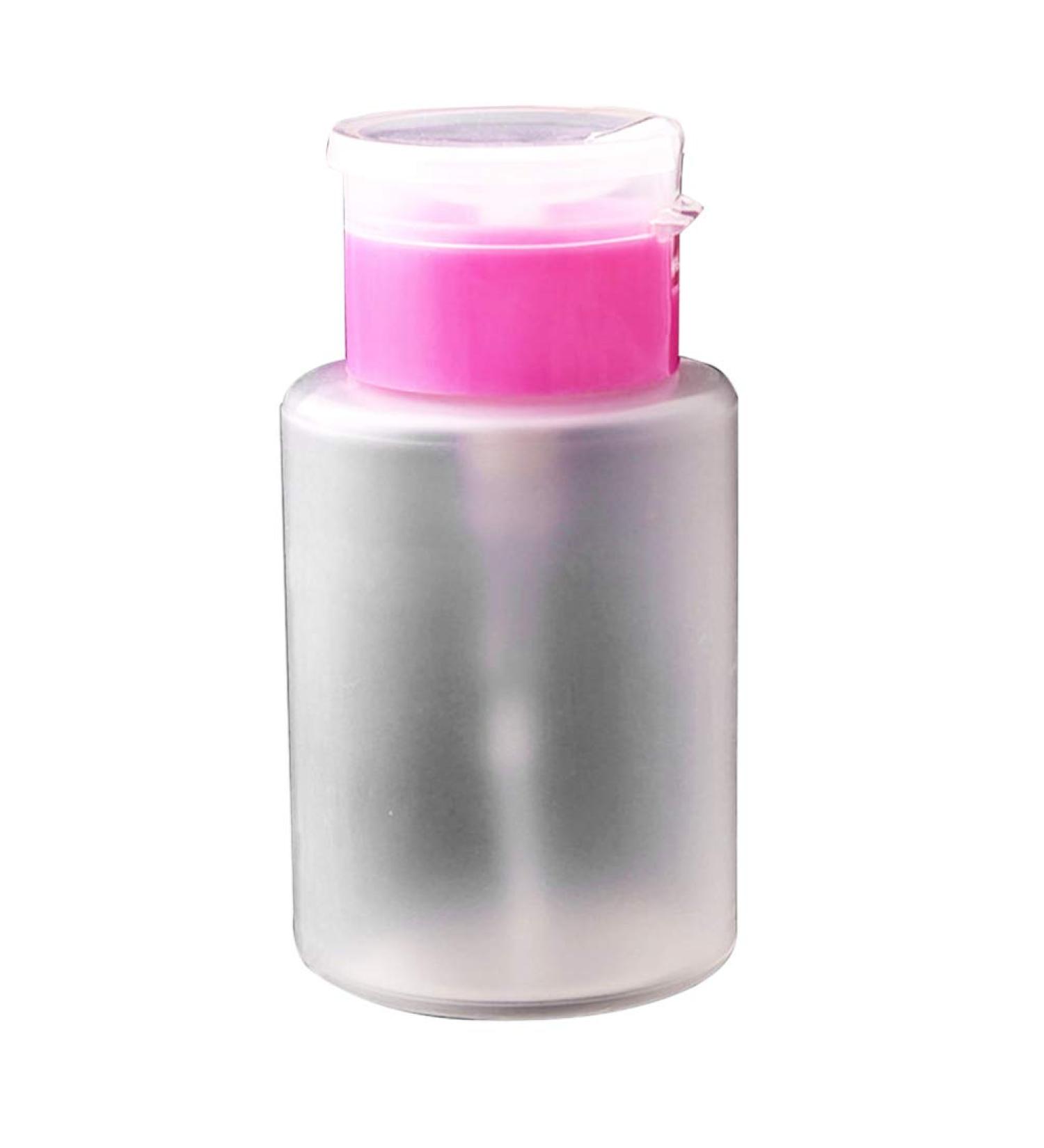 Push-Down Donor 150ml Nail Polish Remover Pump Bottle - Empty Pink Alcohol & Oil Liquid Dispenser - Buy Online on GoSupps.com