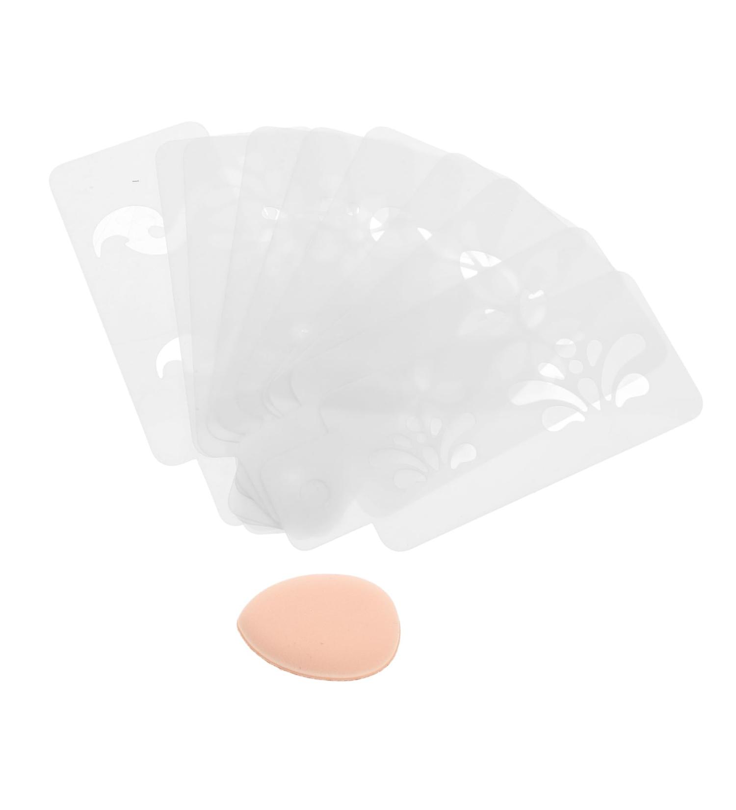 Beatifufu 1 Set Hanfu Forehead Patch Carnival Face Stencils Makeup Face Template Pvc White - Buy Online on GoSupps.com