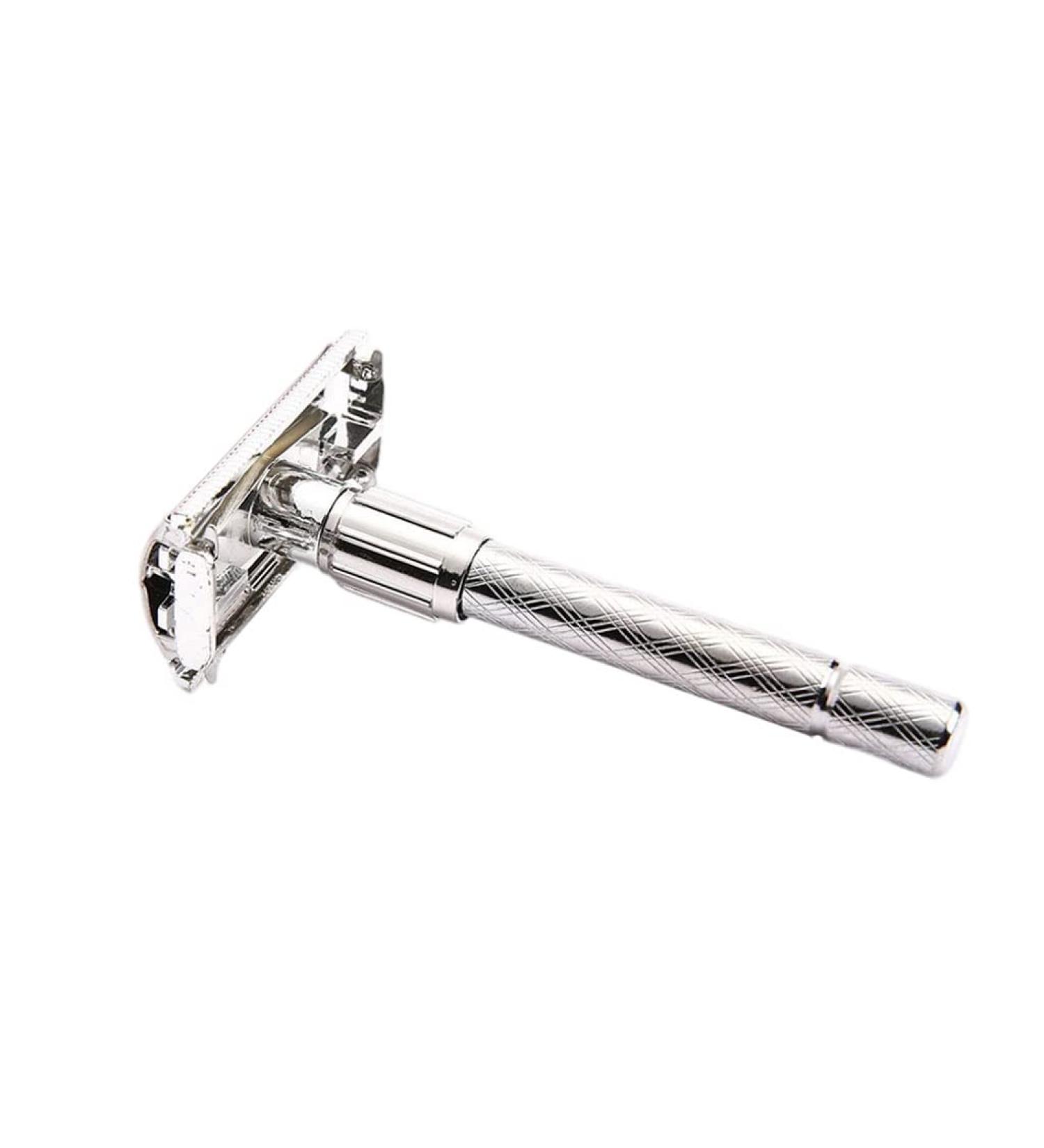 Adjustable Double Edged Men's Shave Razor - Classic Traditional Silver | Premium Quality & Precision Shaving - Buy Online on GoSupps.com