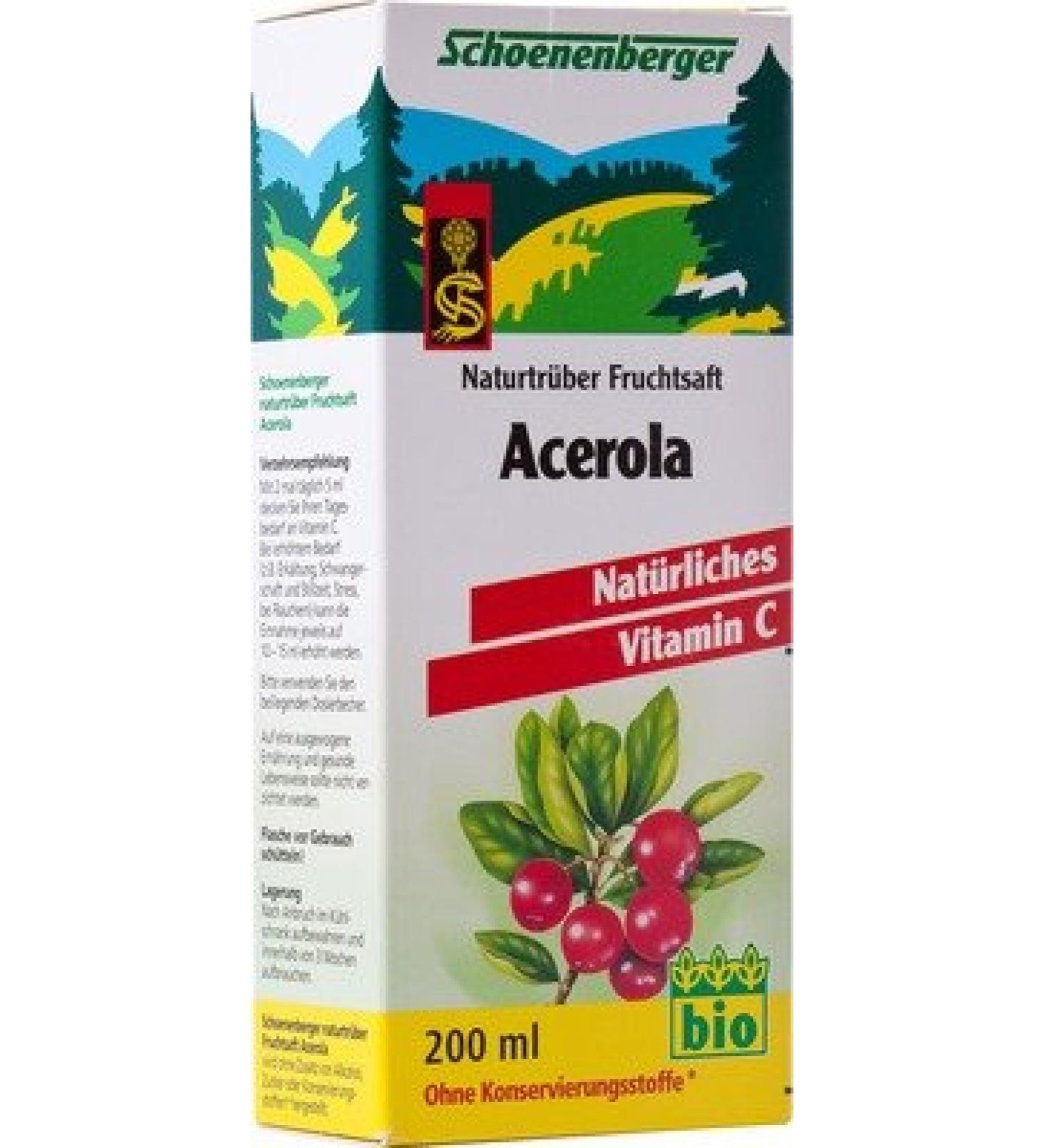 SALUS Pharma GmbH ACEROLA SAFT Schoenenberger Herbal Juice 3 x 200 ml