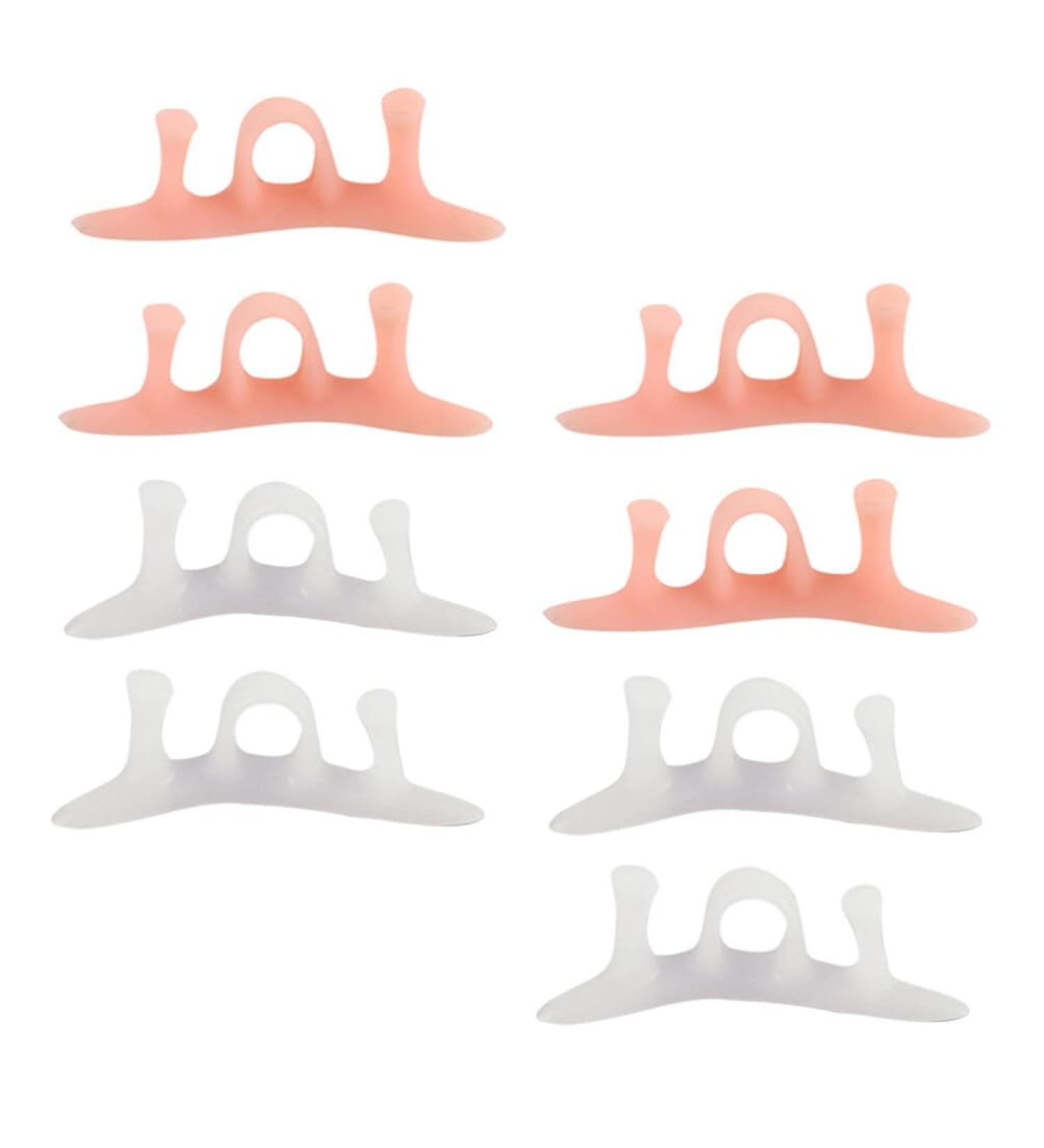 FOMIYES 4 Pairs Snail Toe Splitter Hammer Toe White Gel Nail Protector Toe Alignment Bunion Brace Toe Dividers Comfortable Toe Valgus Foot Care Care