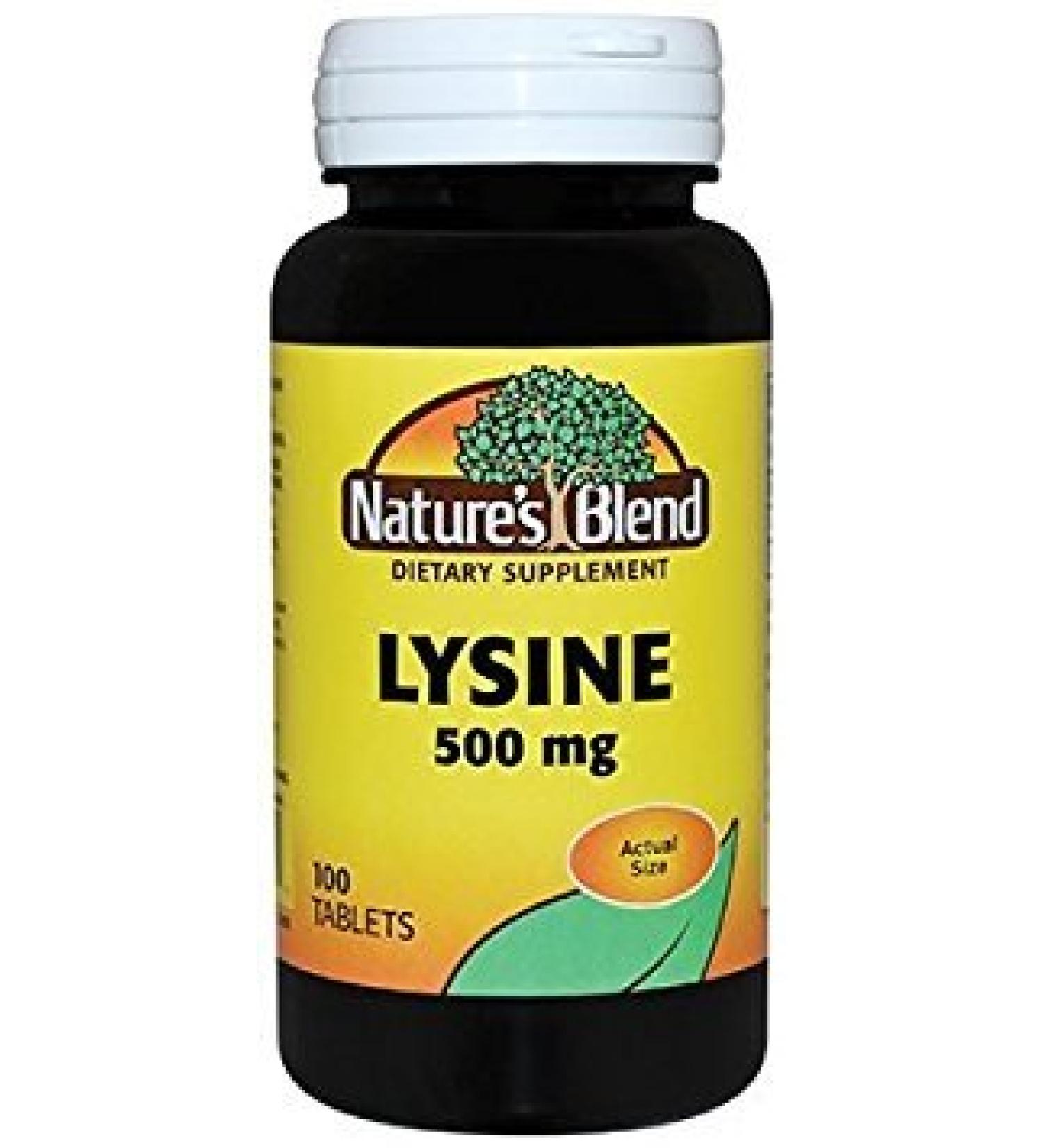 AYOJOY Nature's Blend Lysine 500mg 100 Tablets Each (Pack of 2)