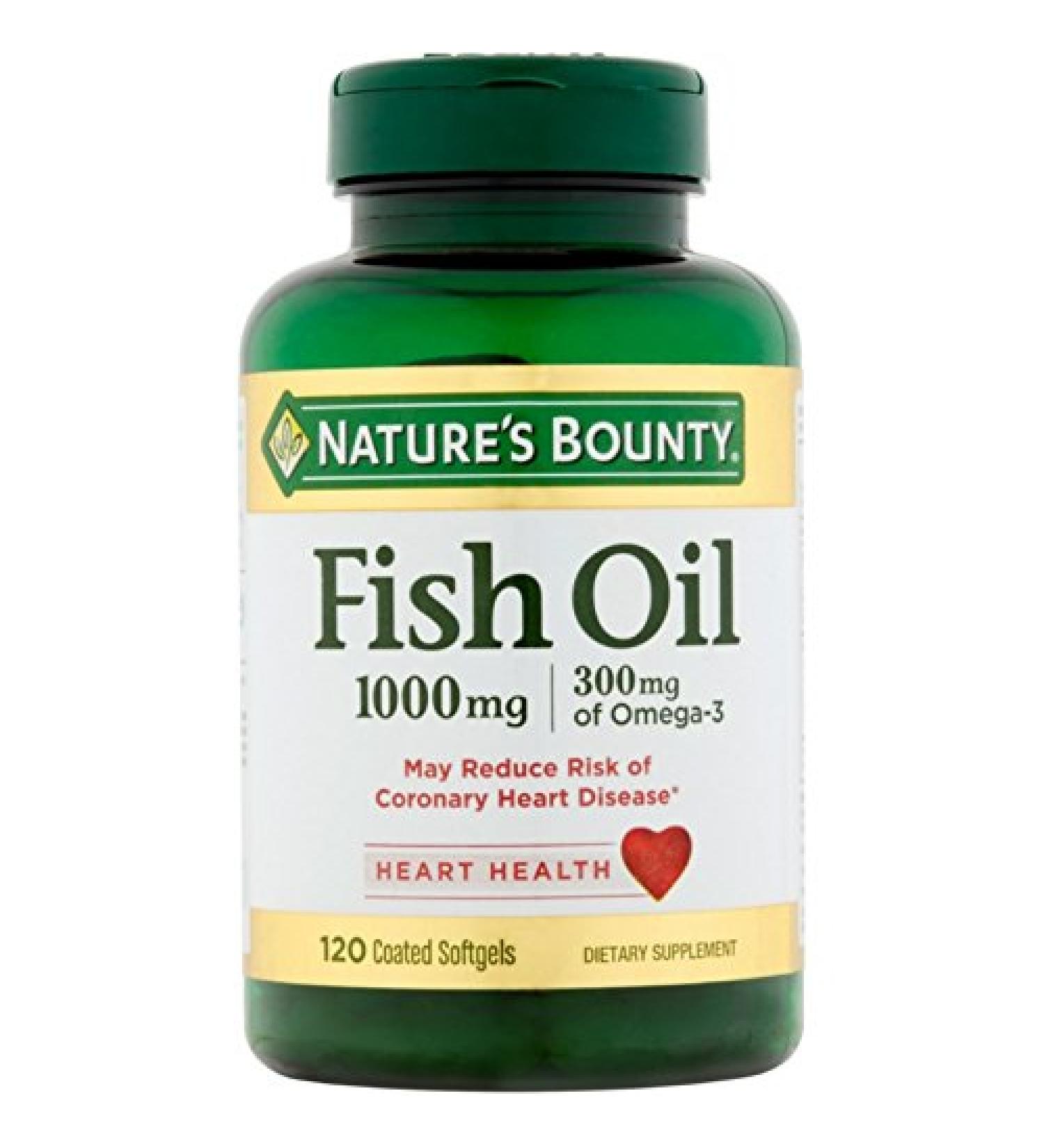 Nature's Bounty Odorless Fish Oil 1000 mg 120 Coated Softgels
