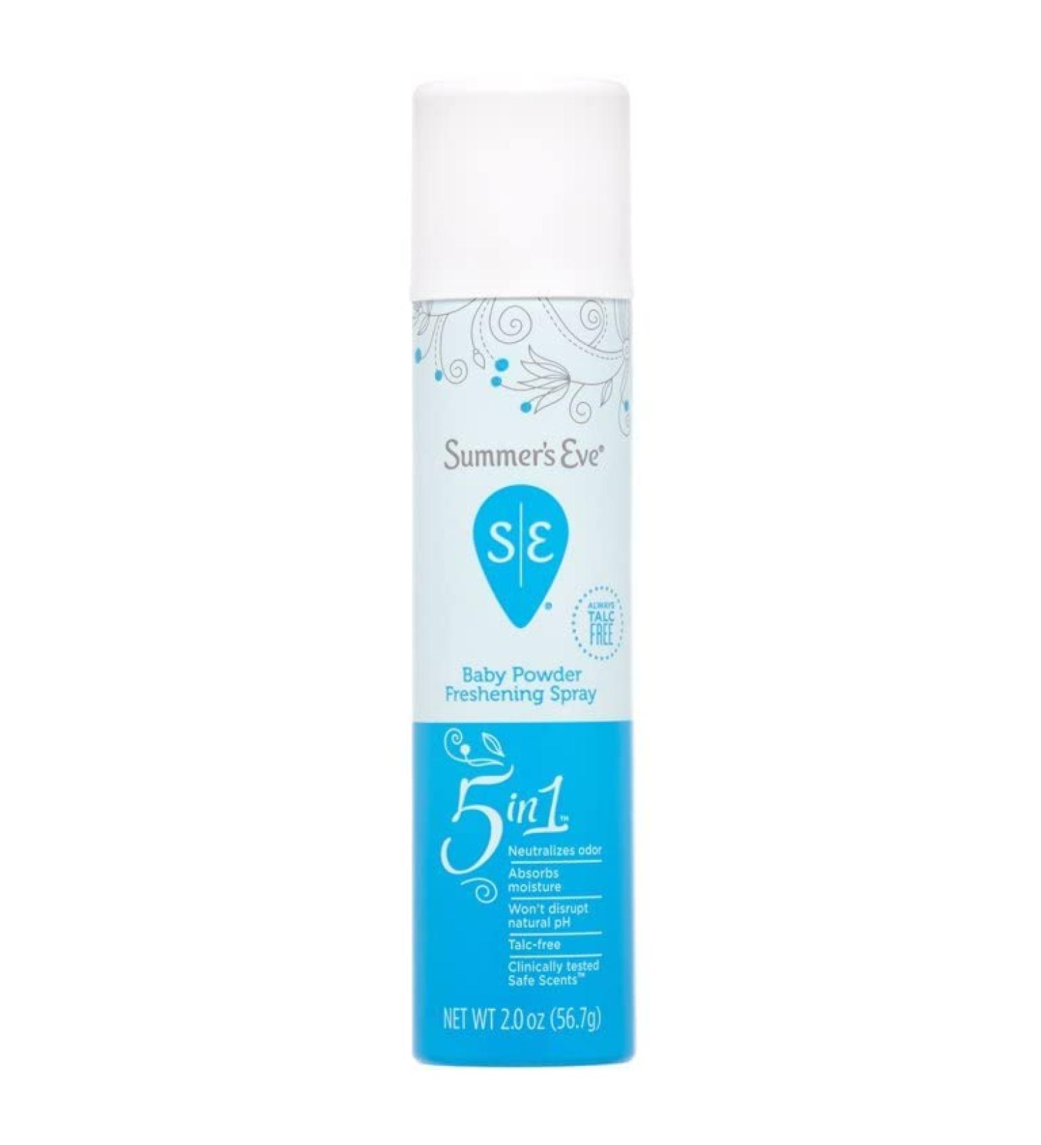 Summer's Eve Deodorant Spray, Baby Powder, 2 Ounce