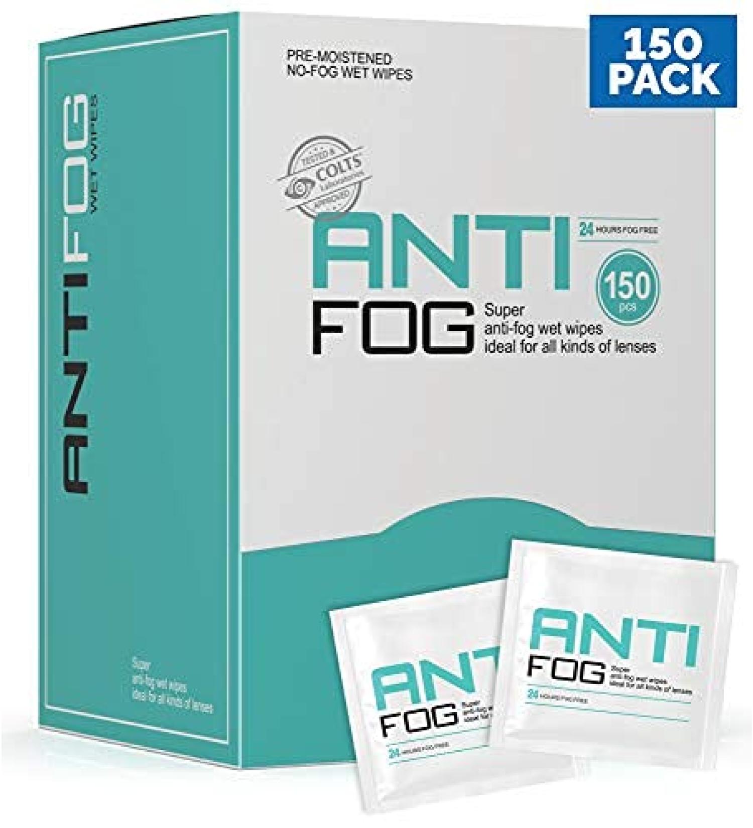 OPTIPAK Anti-Fog Wipes for Glasses, Binoculars, Face Shields - 150 Count - Prevents Fogging on Eyewear, Mirrors, Lenses - Pack of 1 - Buy Online on GoSupps.com