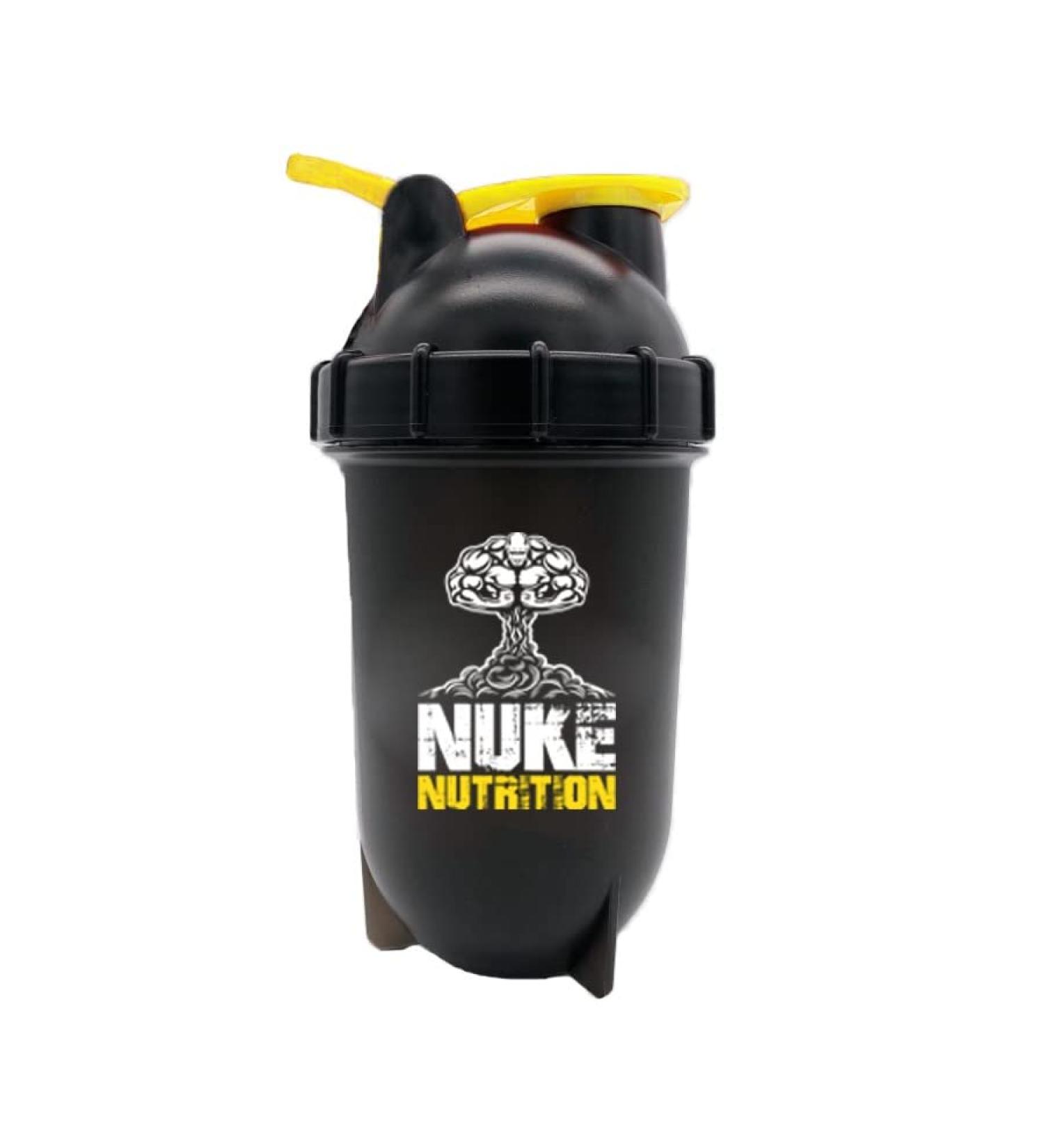 Nuke Nutrition 500ml Protein Shaker Bottle - Zero Lumps Mixer for Gym Supplements - Dishwasher Safe & Secure Lid - Buy Online on GoSupps.com
