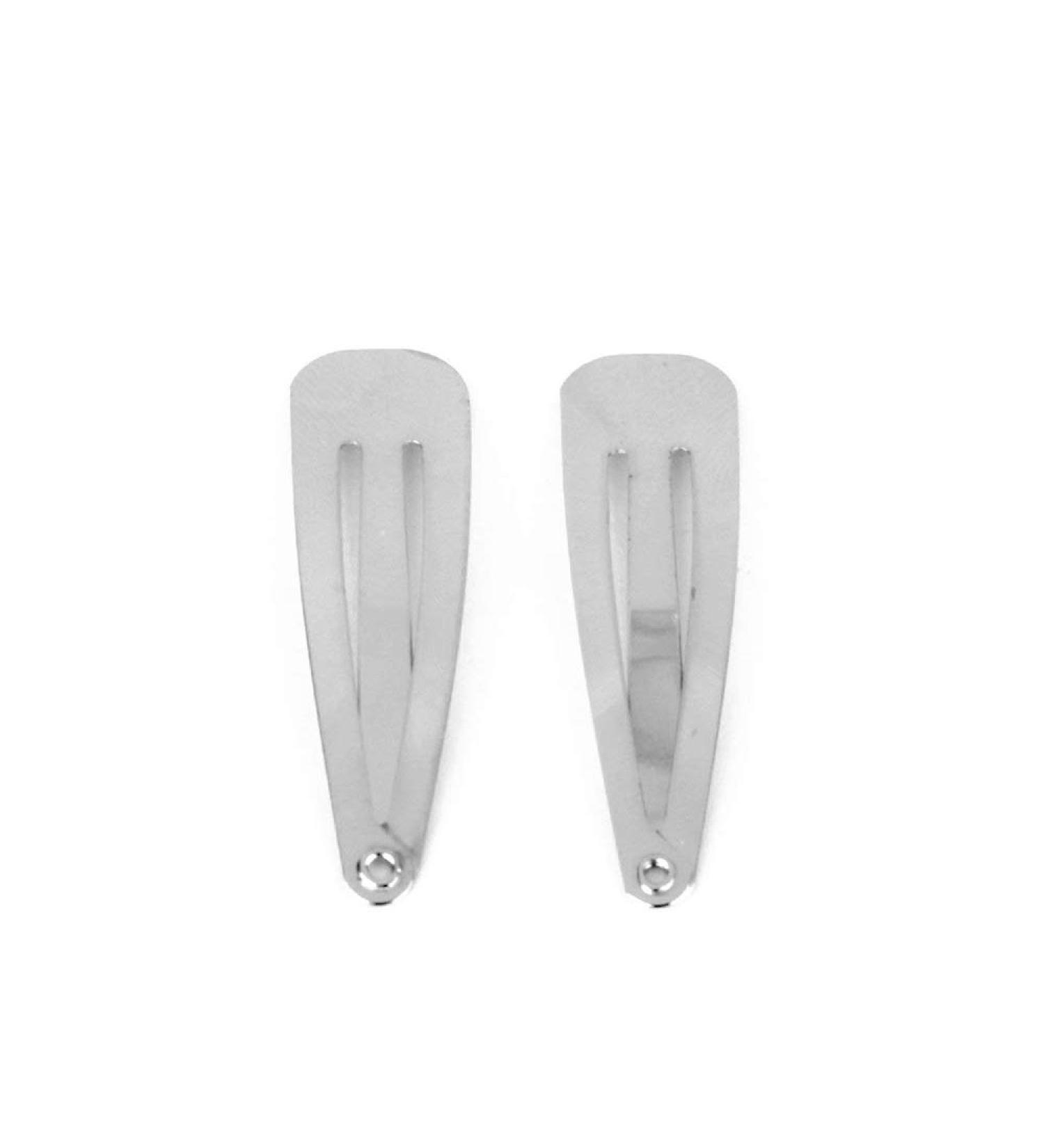 50PCS Metal Silver Tone Snap Hair Clips Waterdrop Shape Hair Barrettes Bowknot Accessories for Kids Children Headwear - Buy Online on GoSupps.com