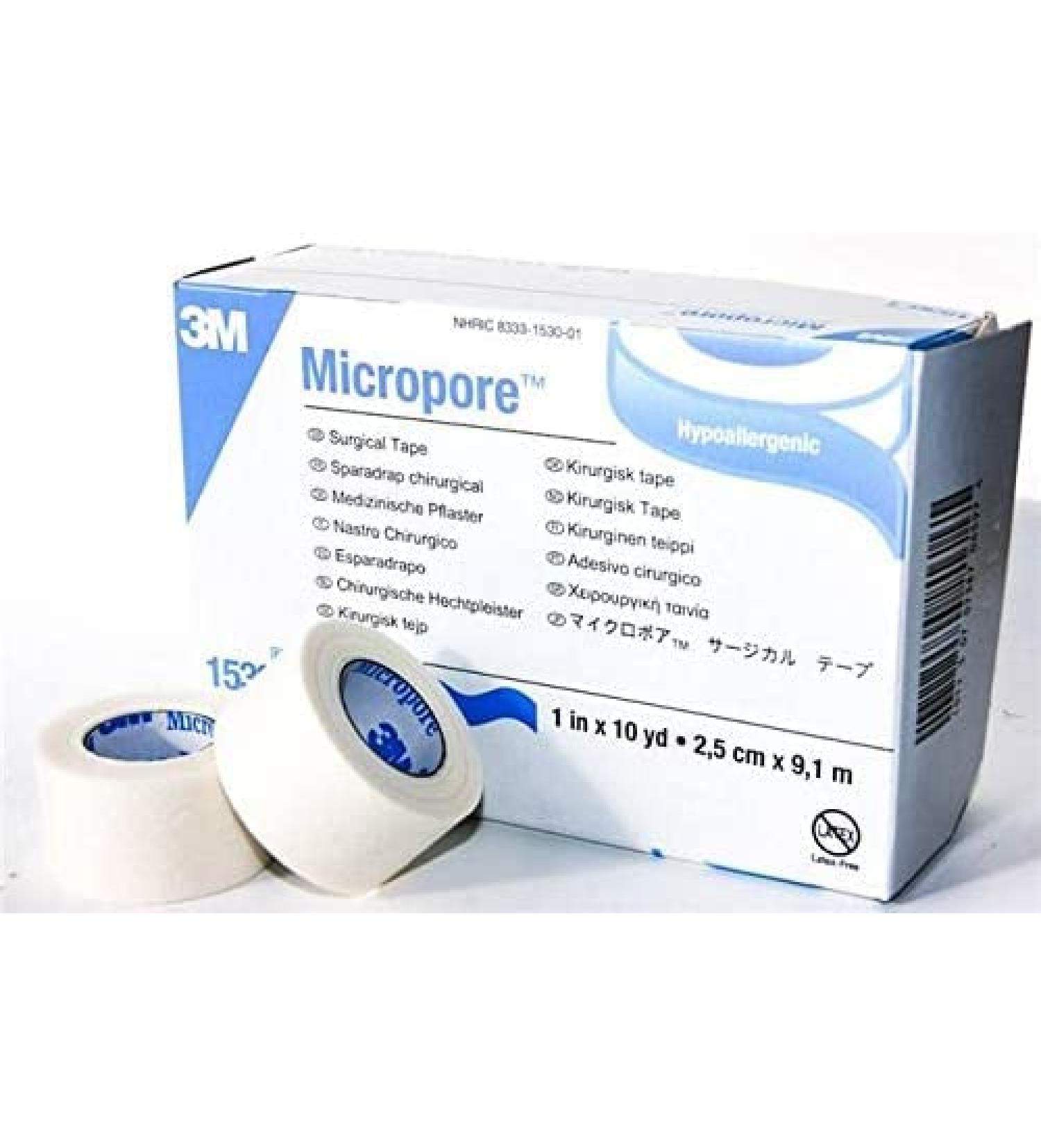 3M Micropore Surgical Tape First Aid Medical Tape - 2.5cm x 9.14m - x12 Rolls