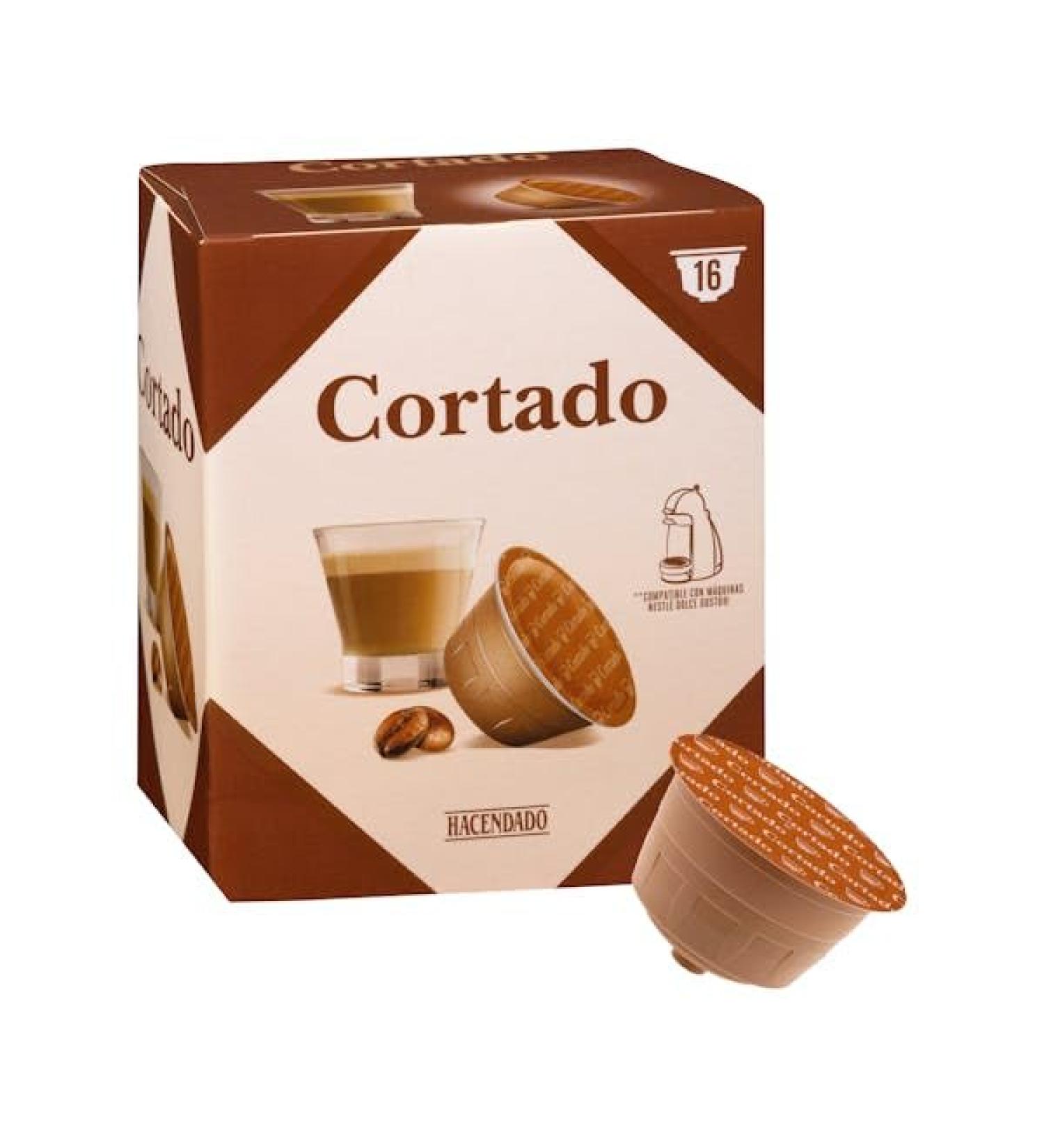 Caf cortado en capsules Hacendado compatibles avec les machines Dolce Gusto Bo te de 16 capsules (92 8 g) Pack de 2