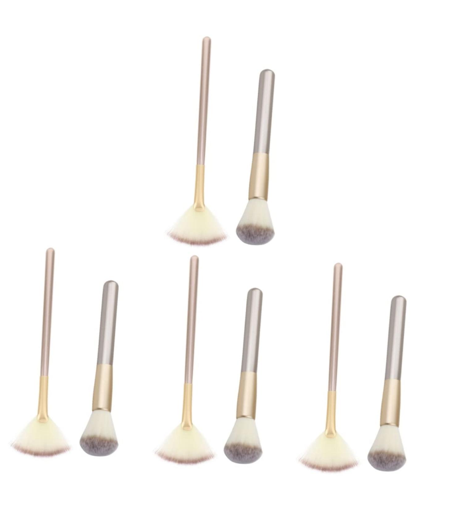 POPETPOP 4 Sets Makeup Brush Facial Tools Blush Highlighter Applicator Powder Brush Highlighter Makeup Brush Fan Makeup Brush Face Fan Concealer Brush Wooden Handle Powdery Woman - Buy Online on GoSupps.com