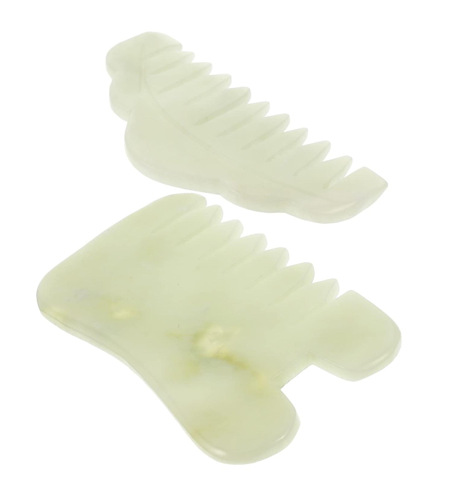 Tovinanna 2-Piece Jade Comb Set | Gua Sha & Scalp Massage Tools for Ultimate Relaxation - Buy Online on GoSupps.com