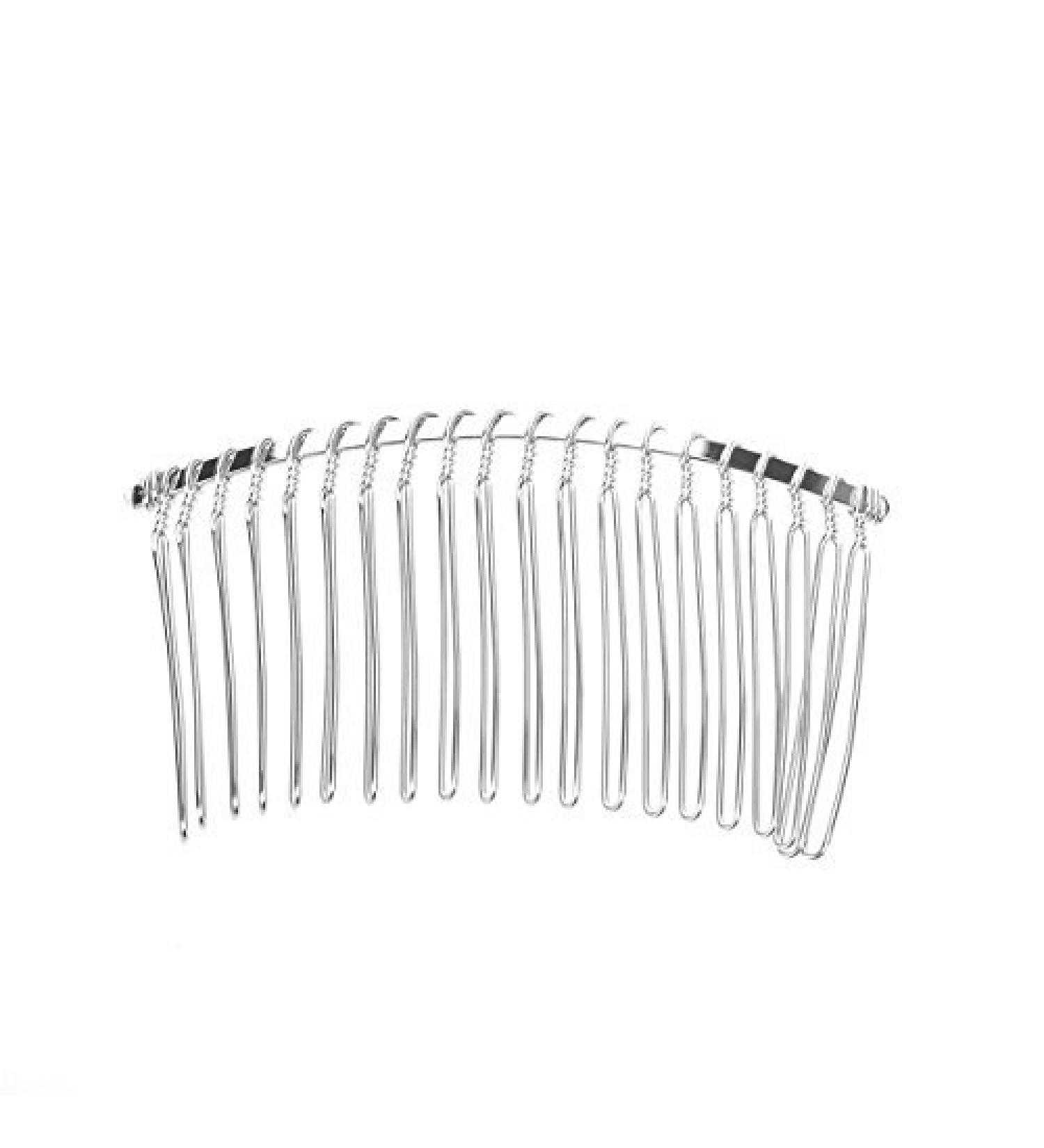 Hair Comb 7.8cm 20 Teeth Fancy DIY Metal Wire Hair Clip Comb Bridal Wedding Veil Comb (Silver) 1 pcs - Buy Online on GoSupps.com