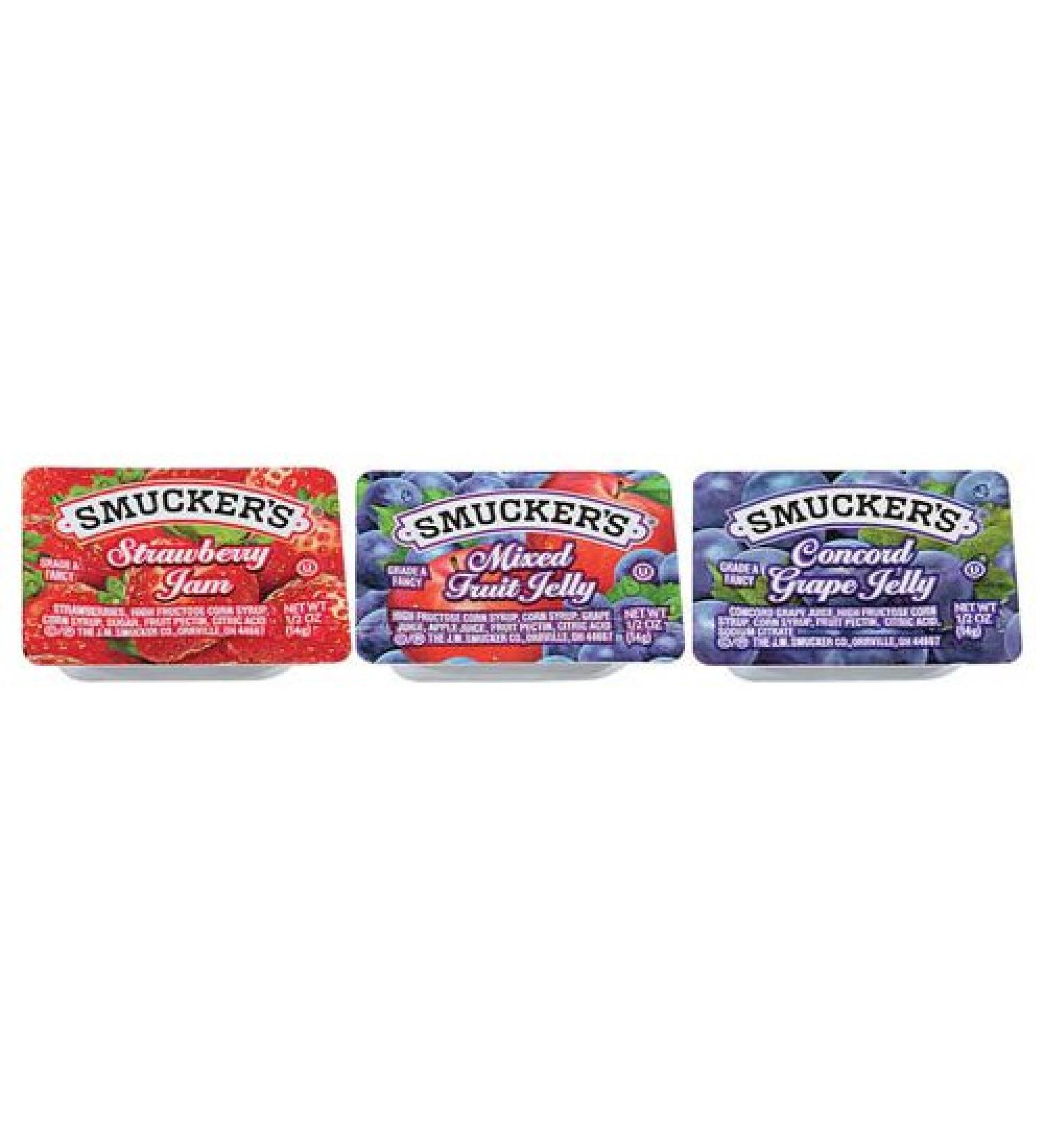 Smucker's 3-Flavor Mini Jam and Jelly Assortment - 200 Count Pack - Buy Online on GoSupps.com