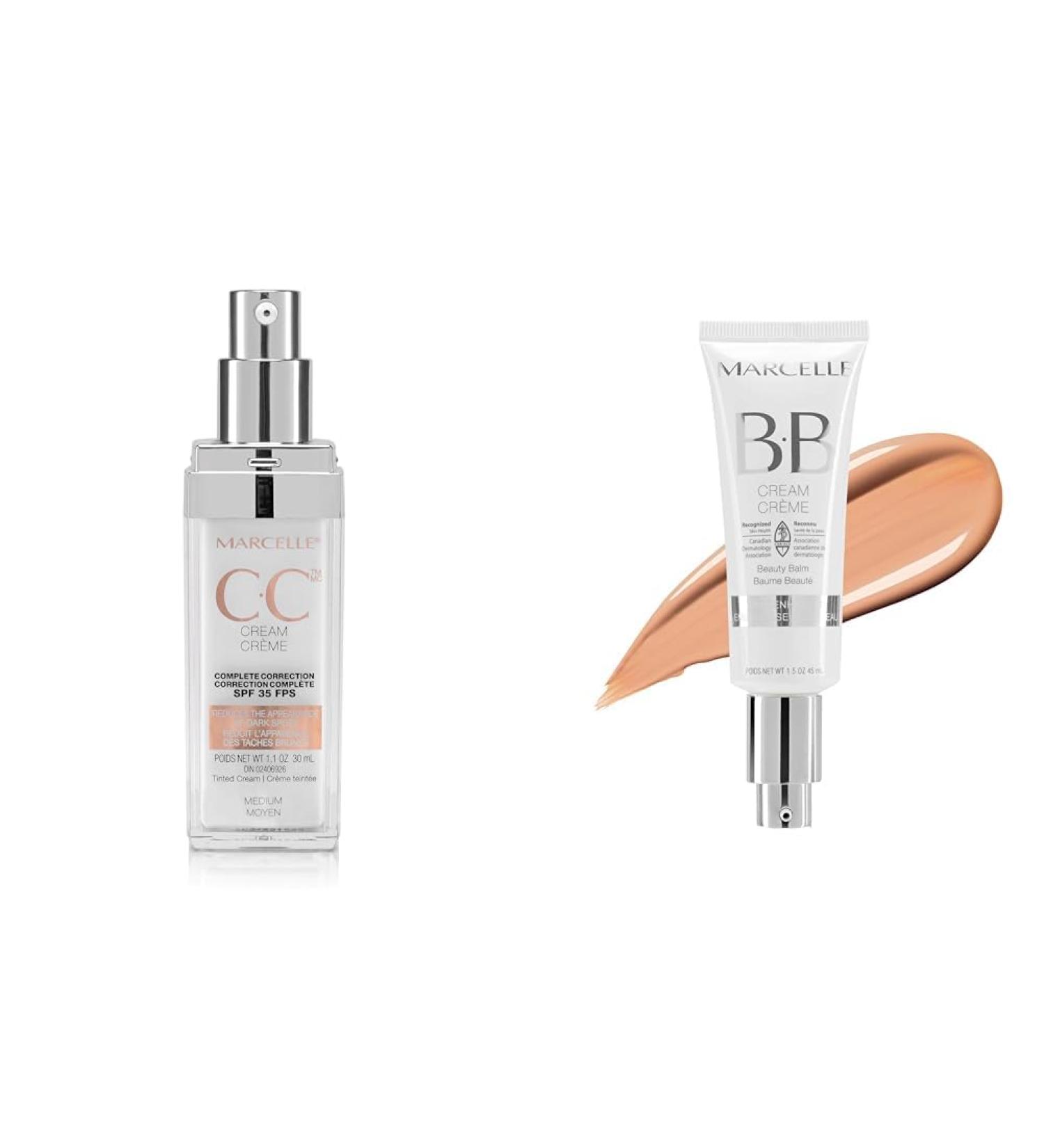 Marcelle CC Cream SPF 35 Medium Complete Correction & BB Cream Beauty Balm Light to Medium Medium CC Cream + BB Cream - Buy Online on GoSupps.com