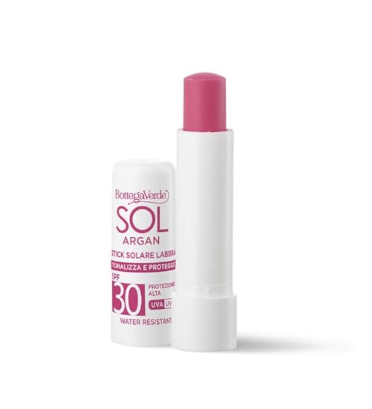 Bottega Verde Bottega Verde - SOL Argan - Lip Balm - tones and protects - high protection SPF30 (5 ml) water resistant - pink
