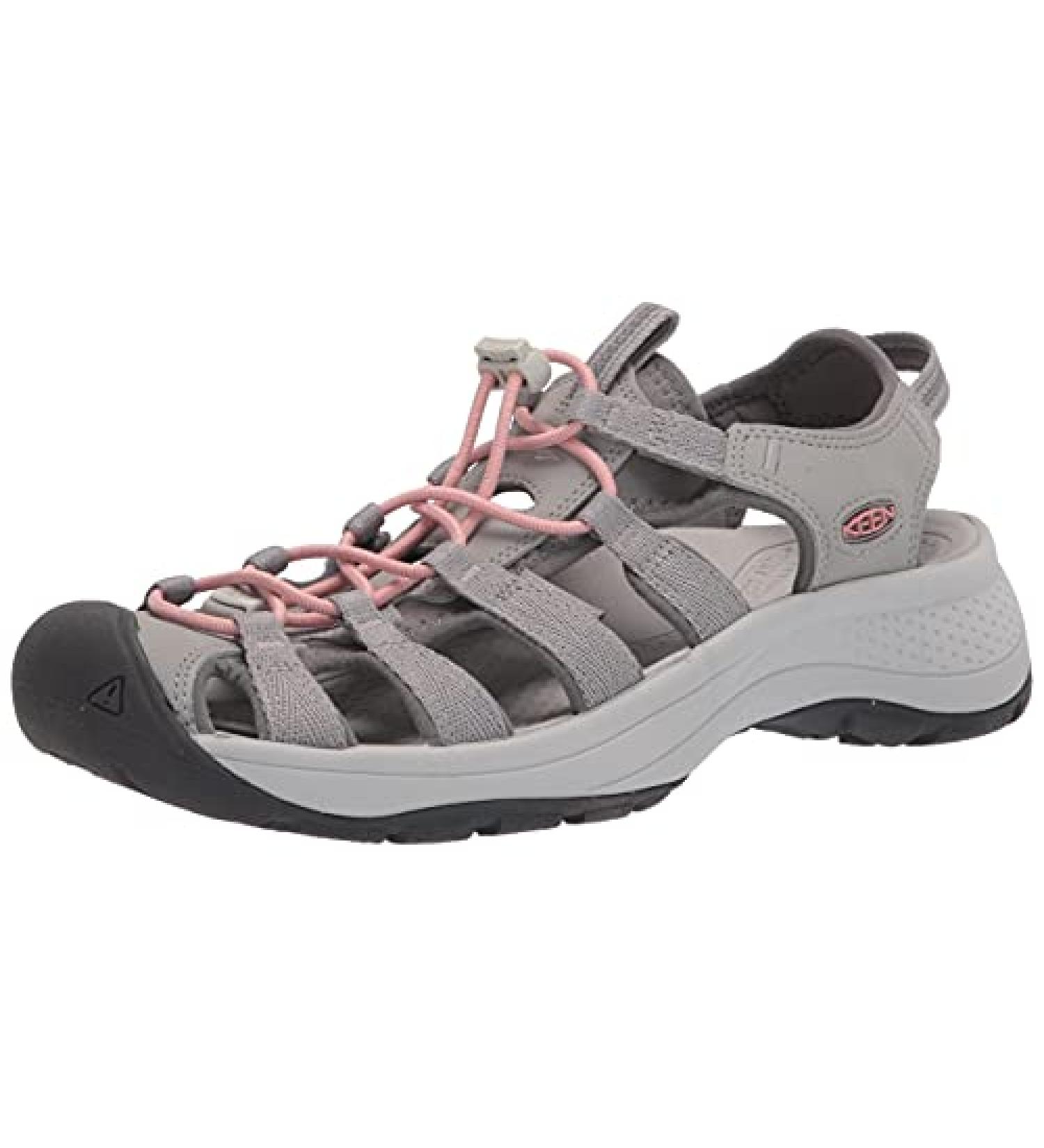 KEEN Women's Astoria West Closed Toe Sandals 9 - Grey/Coral | Comfort and Style - Buy Online on GoSupps.com