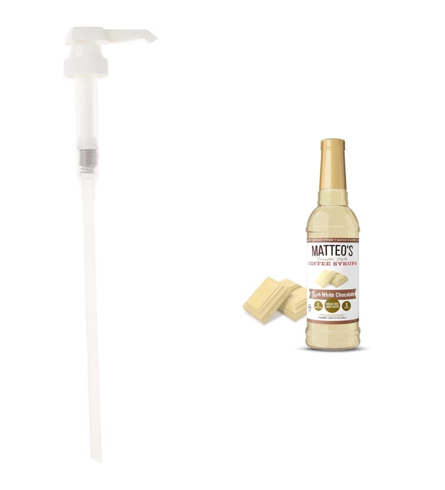 Coffee Syrup Pump Works with All Major Brands 750ML & Sugar Free Coffee Flavoring Syrup White Chocolate Delicious Coffee Syrup 0 Calories 0 Sugar coffee syrups Keto Friendly 25.4 Fl Ounce - Buy Online on GoSupps.com