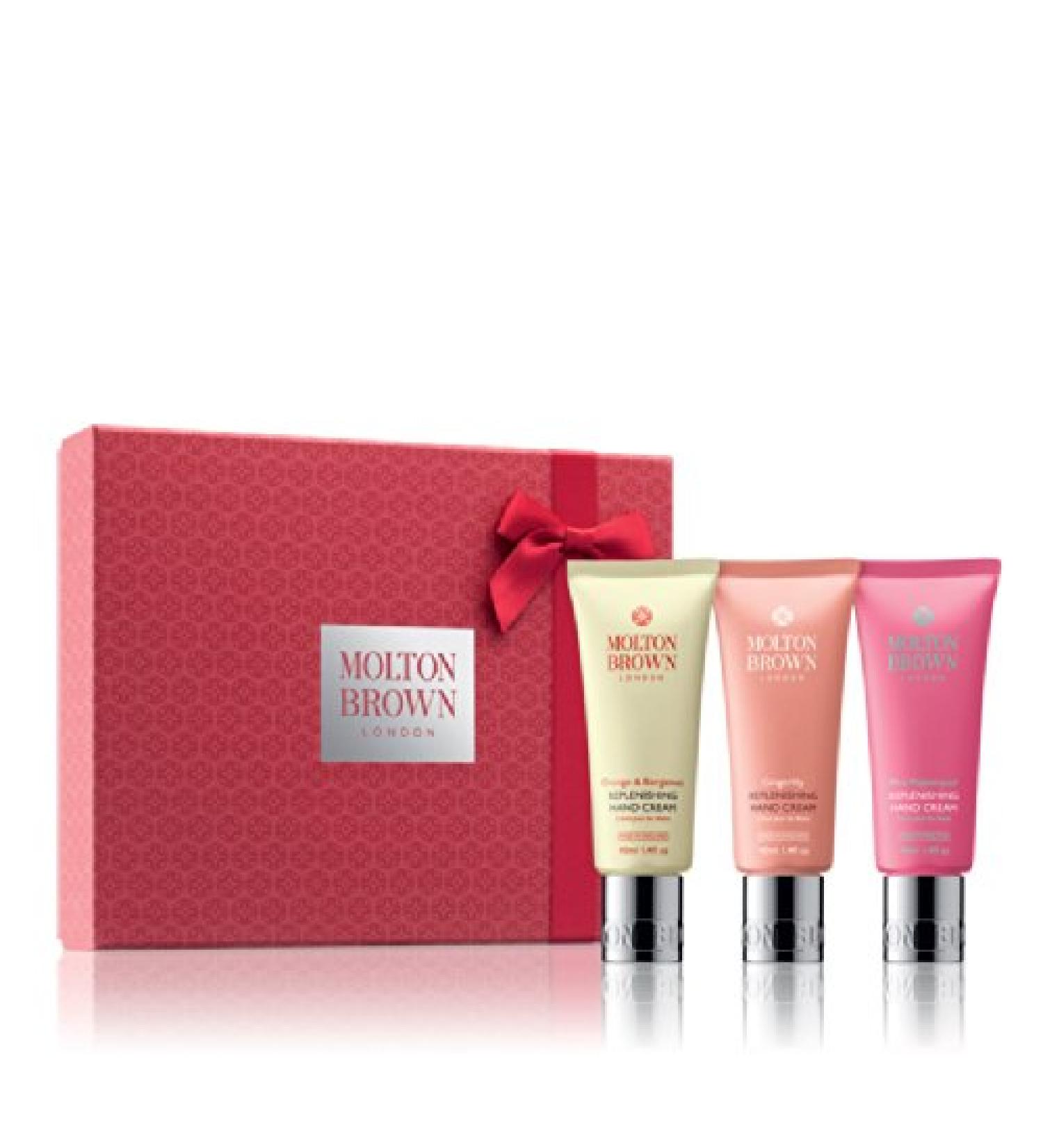 Molton Brown Luxury Replenishing Hand Cream Trio Giftset - Orange & Bergamot Gingerlily Pink Pepperpod