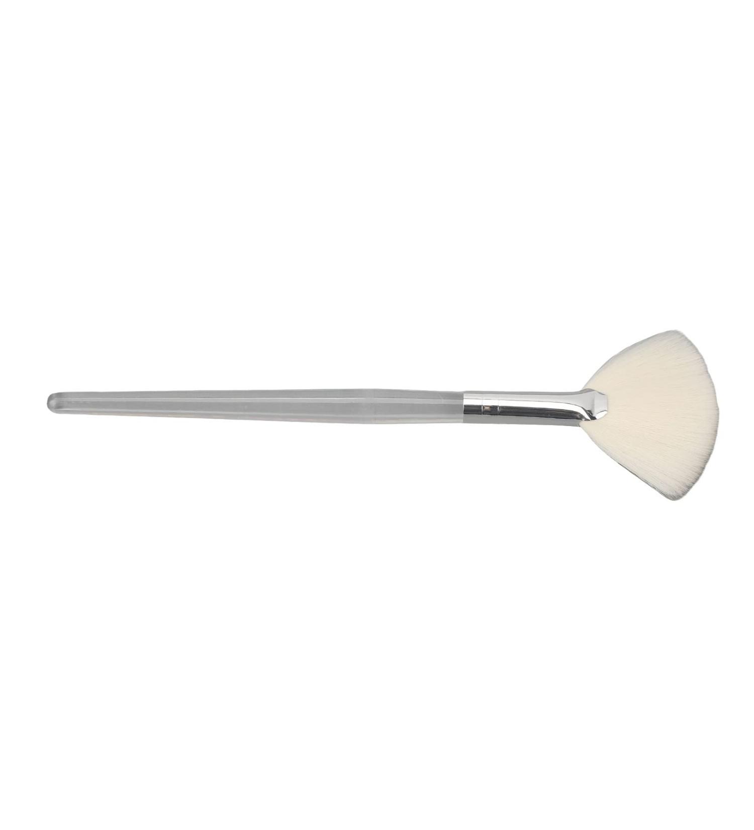 Flat Face Mask Brush - DIY Fan Applicator with Transparent Handle for Powder Masks | Soft Foam Stirring Tool for Salons - Buy Online on GoSupps.com