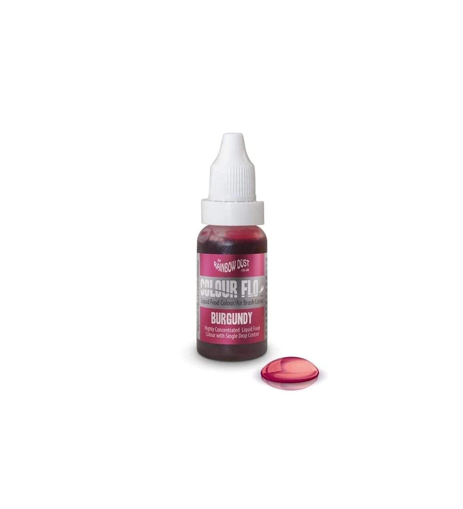 Rainbow Dust Liquid Colour Burgundy 16ml - Liquid Air Brush Colour and Food Colouring