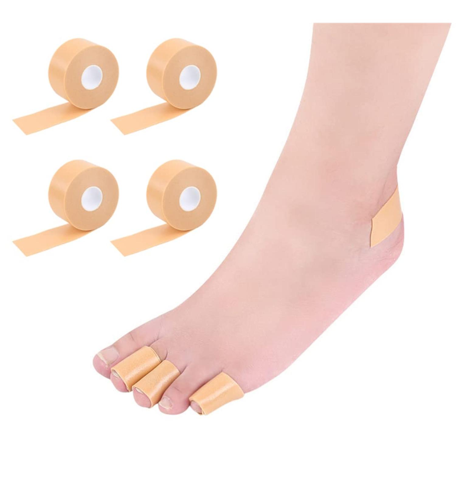 Moleskin Tape 4 Rolls - Waterproof Self Adhesive Blister Pad for Foot Care | Soft PE Foam Heel Protector | First Aid Bandages for Heel Friction Pain Relief - Buy Online on GoSupps.com