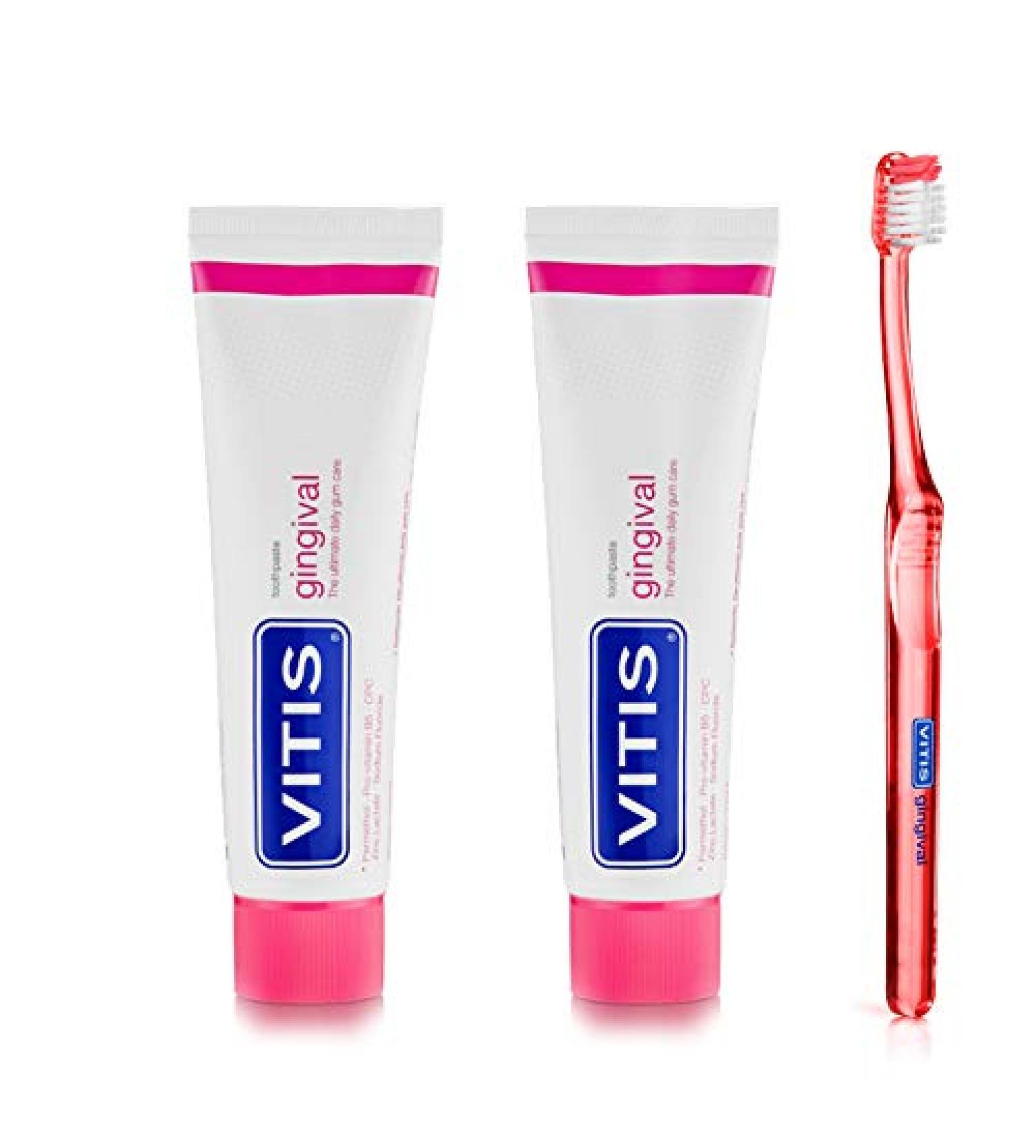Vitis Vitis Gingival Toothpaste and Ginger Toothbrush 2 x 100ml